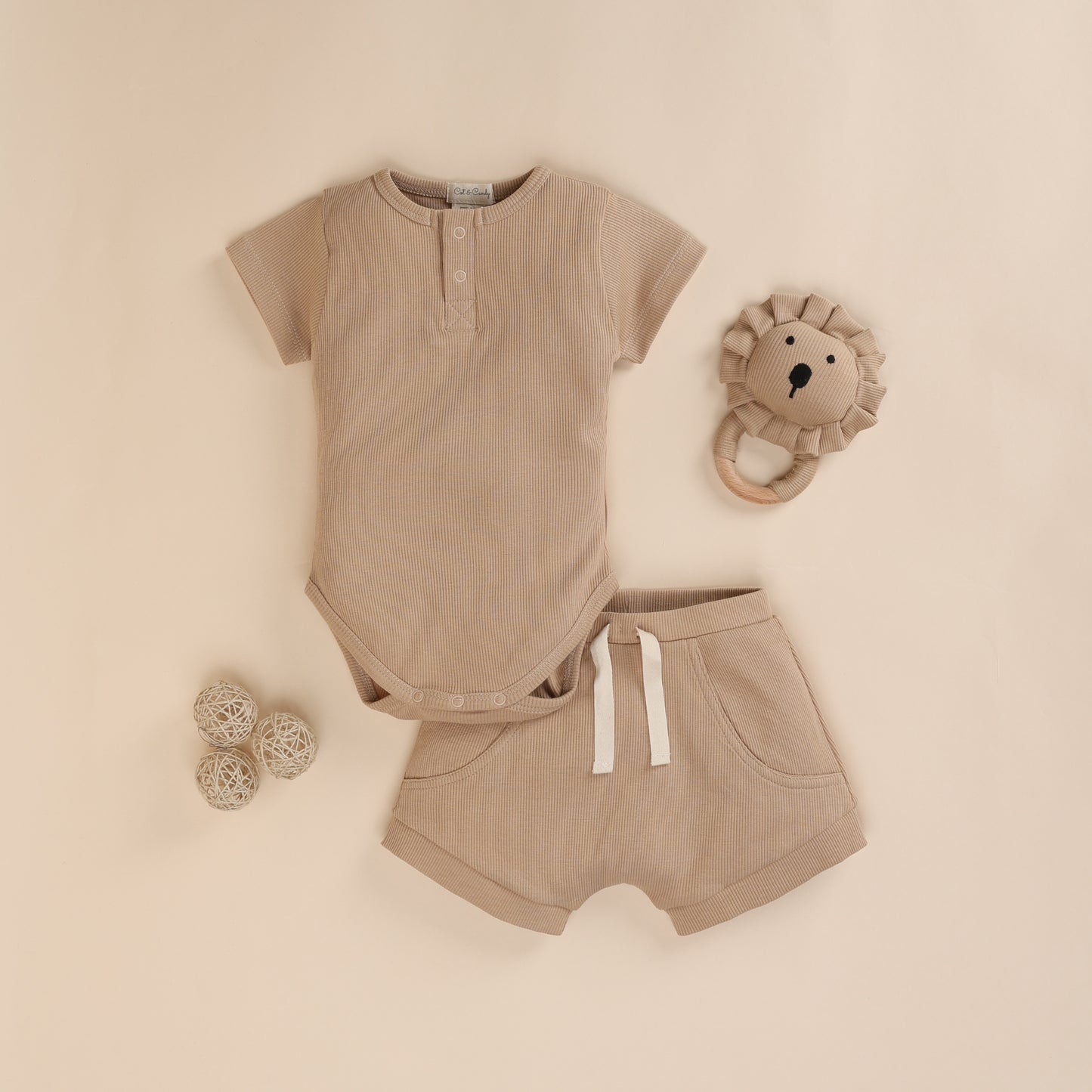 CORD SET SHORT SLEEVE BODYSUIT AND SHORTS - Pack of 2