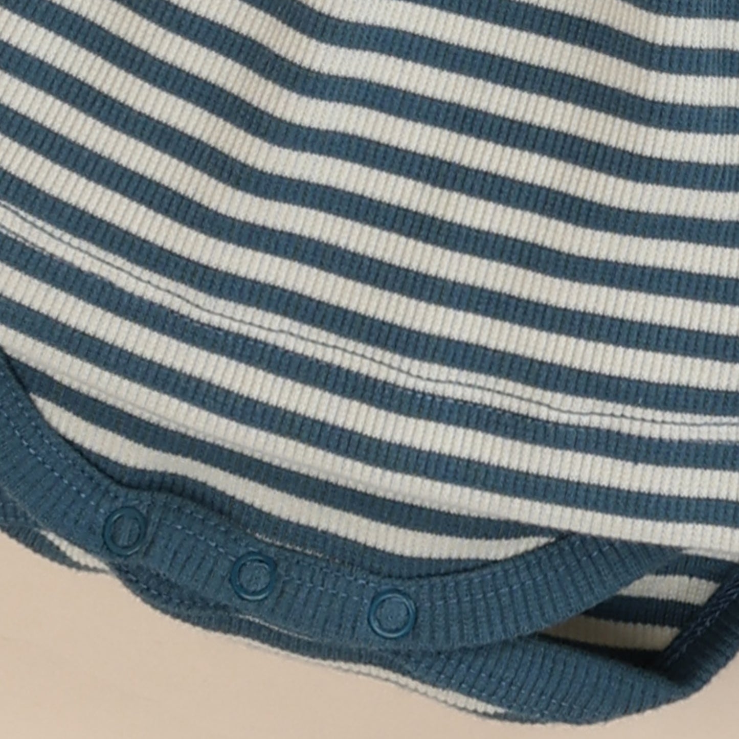 Teal Stripe Organic Short Sleeve Dress With Frill for 0-18 months baby