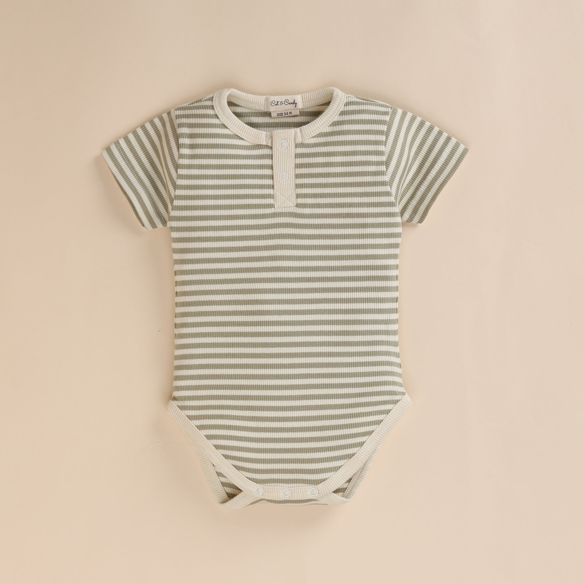 Dewkist Stripe Organic Short Sleeve Bodysuit for 0-3 months baby