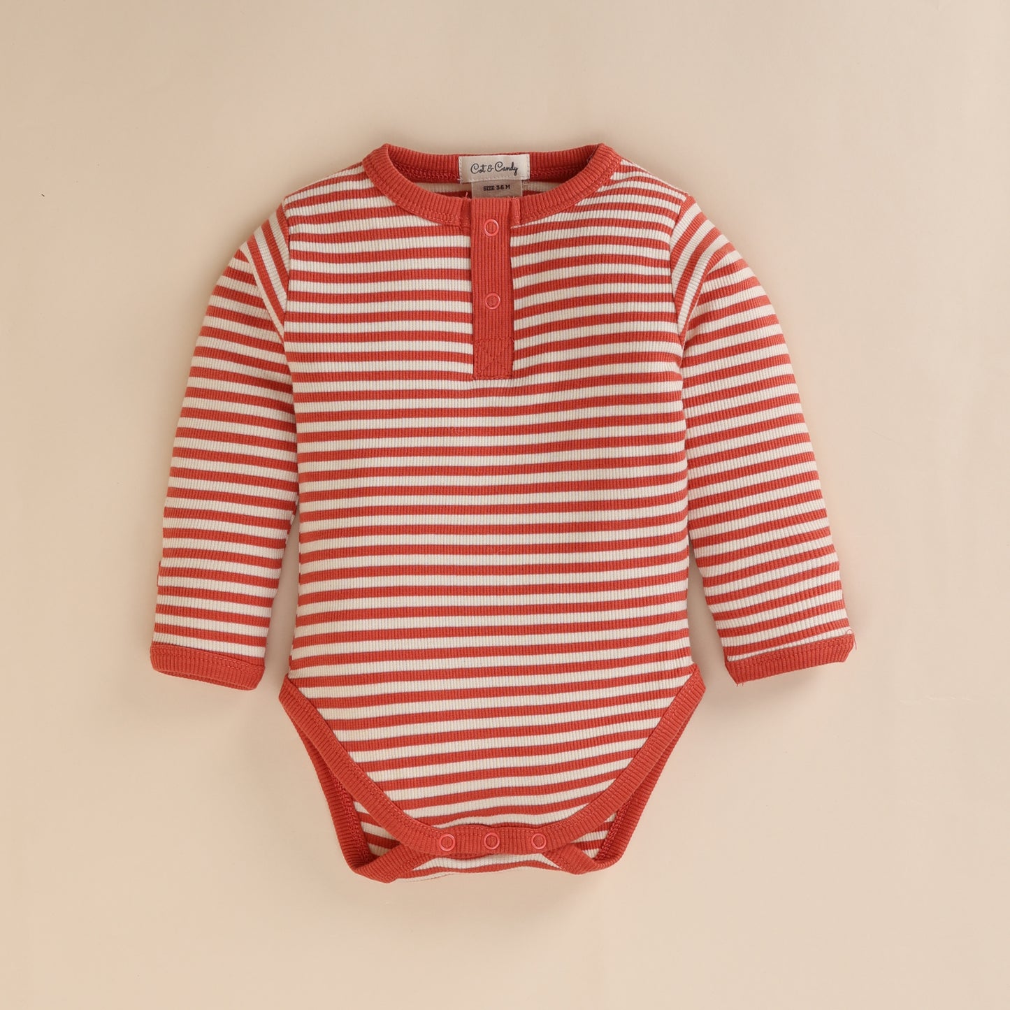 Berry Stripe Organic Long Sleeve Bodysuit for 12-18 months baby