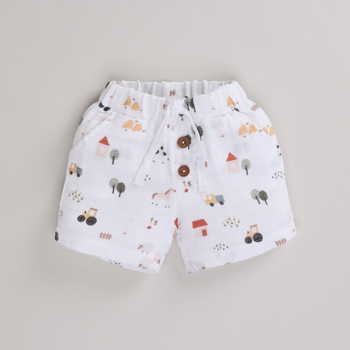 Farm Animals Collection Organic Muslin Half Sleeve T-Shirt With Shorts