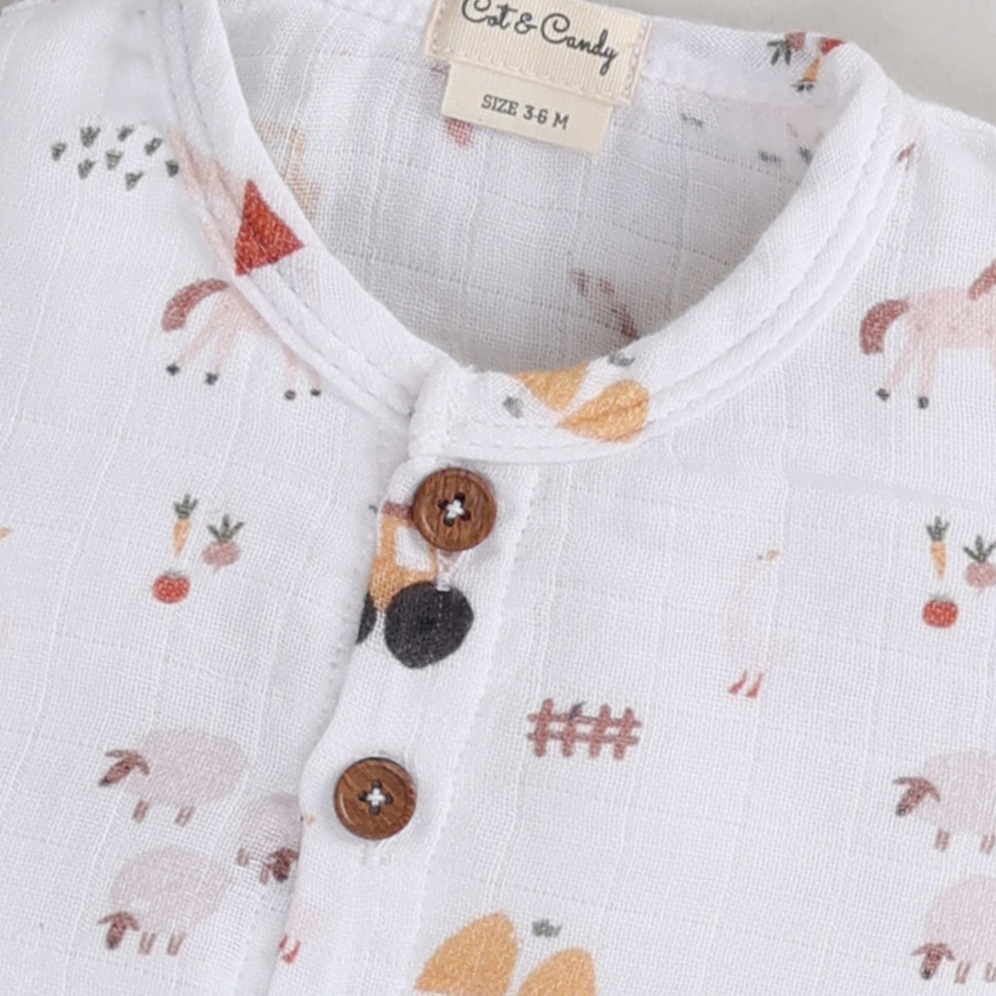 Farm Animals Collection Organic Muslin Half Sleeve T-Shirt With Shorts