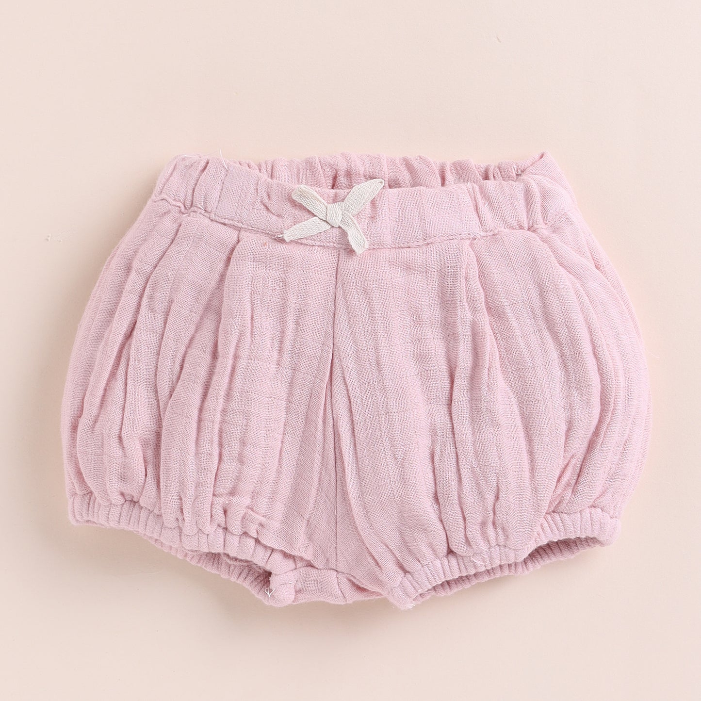 Blush Pink Organic Muslin Frill Top With Bloomers