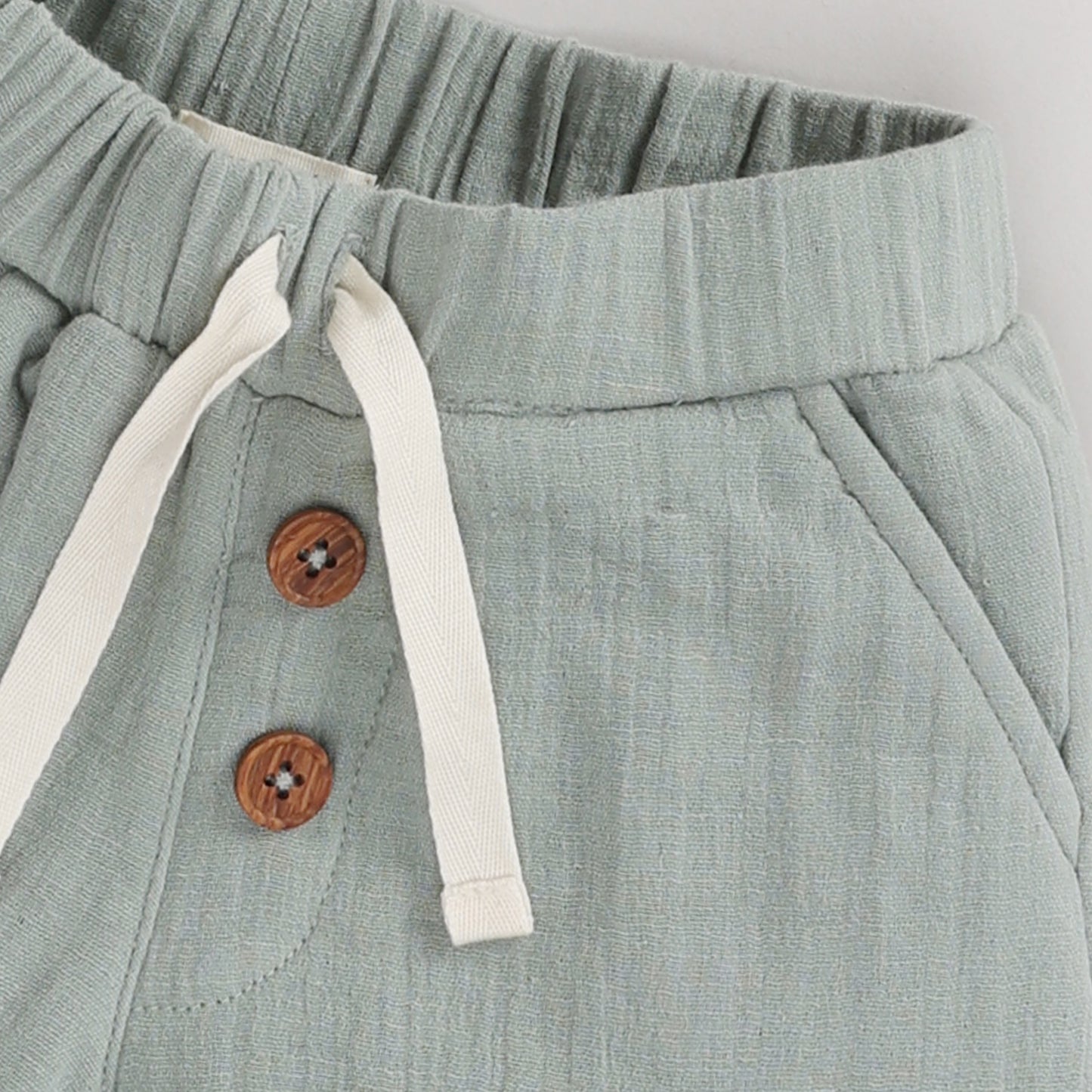 Sage Organic Muslin Turn-up Shorts 0-12 months baby