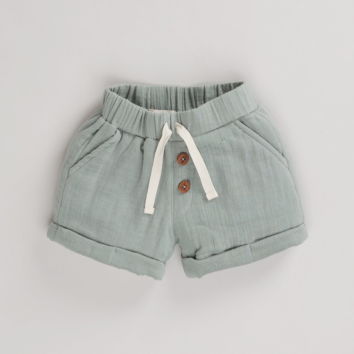 Sage Organic Muslin Turn-up Shorts