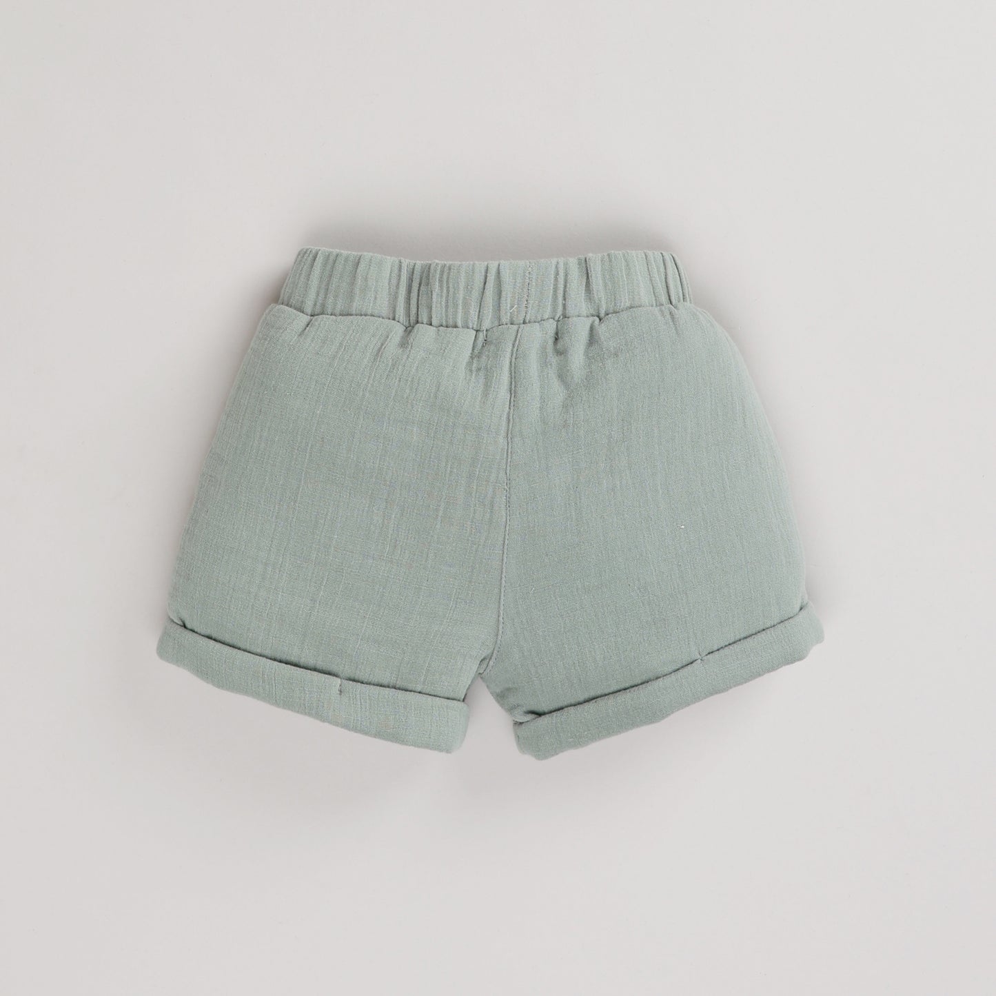 Sage Organic Muslin Turn-up Shorts 0-18 months baby