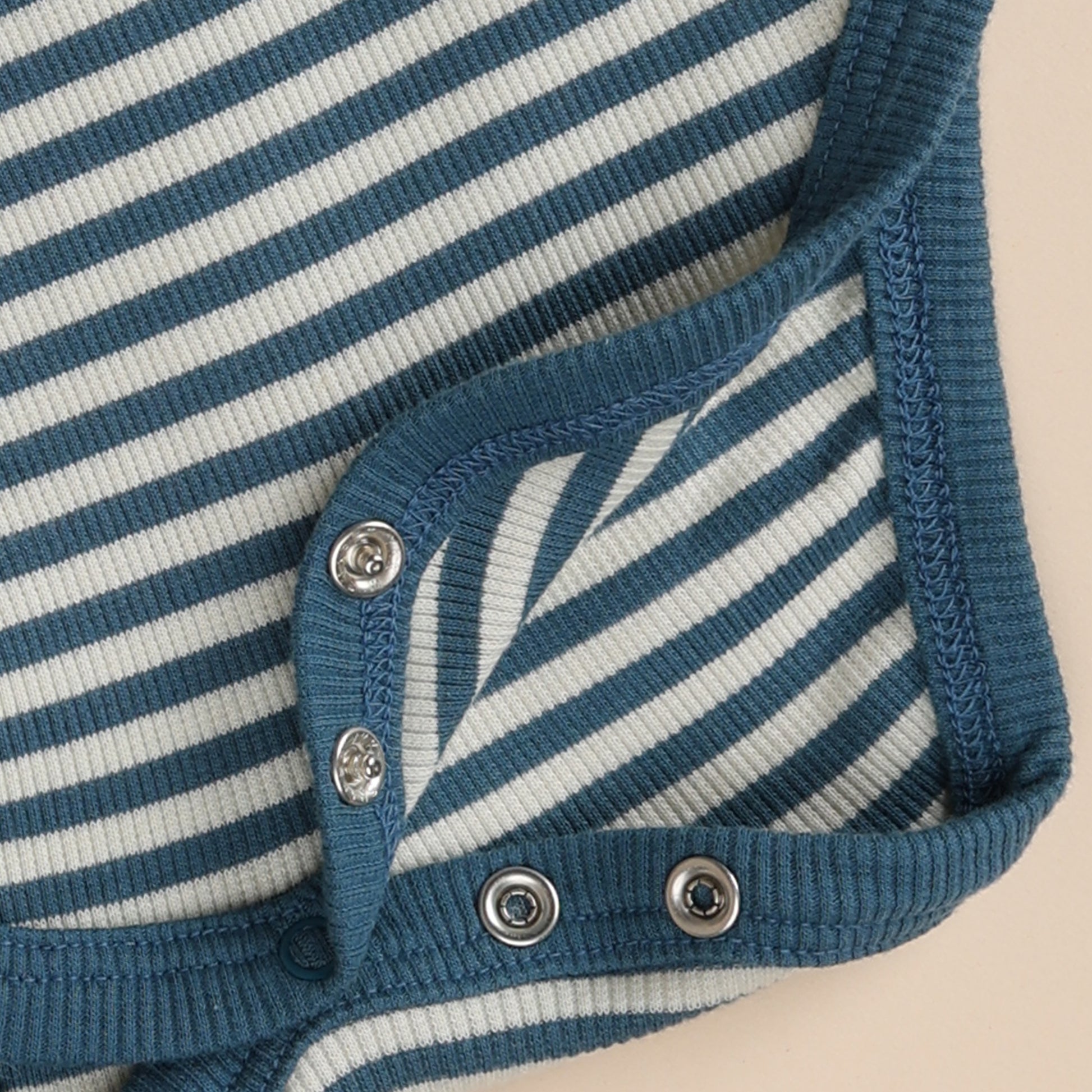 Teal Stripe Organic Short Sleeve Bodysuit for 12-18 months baby