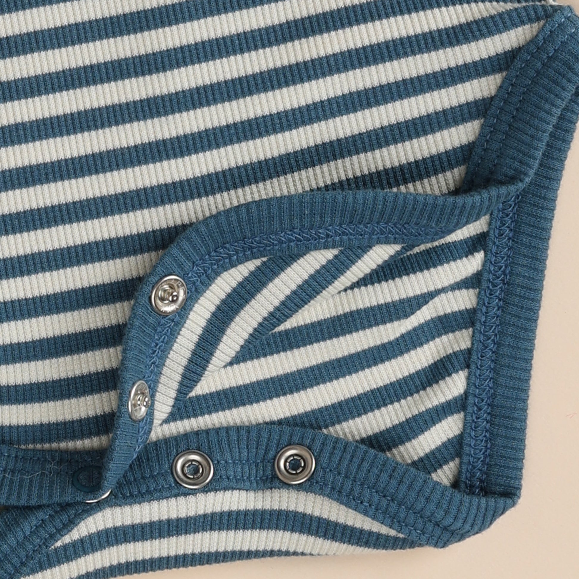 Teal Stripe Organic Long Sleeve Bodysuit for 12-18 months baby