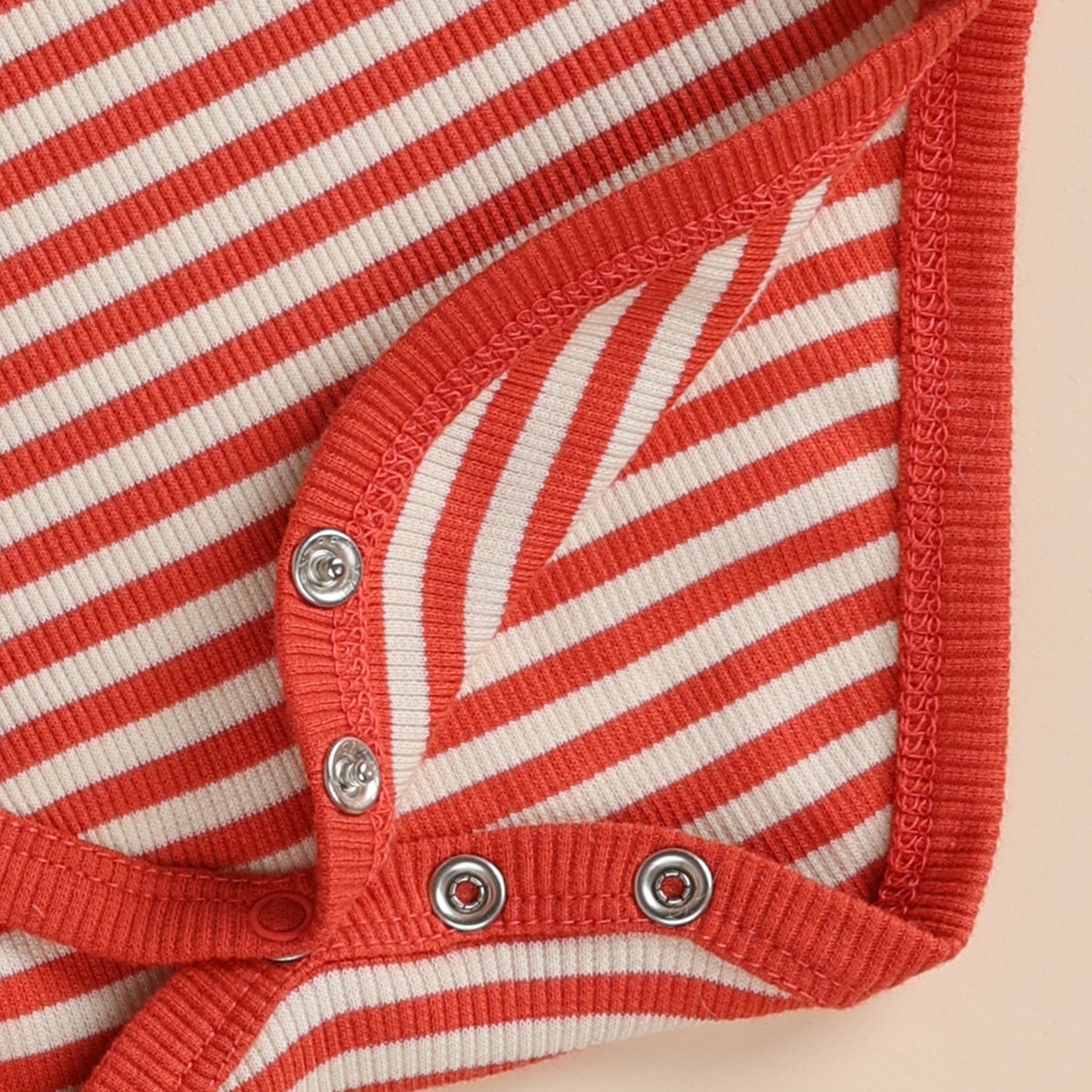 Berry Stripe Organic Long Sleeve Bodysuit for 0-6 months baby