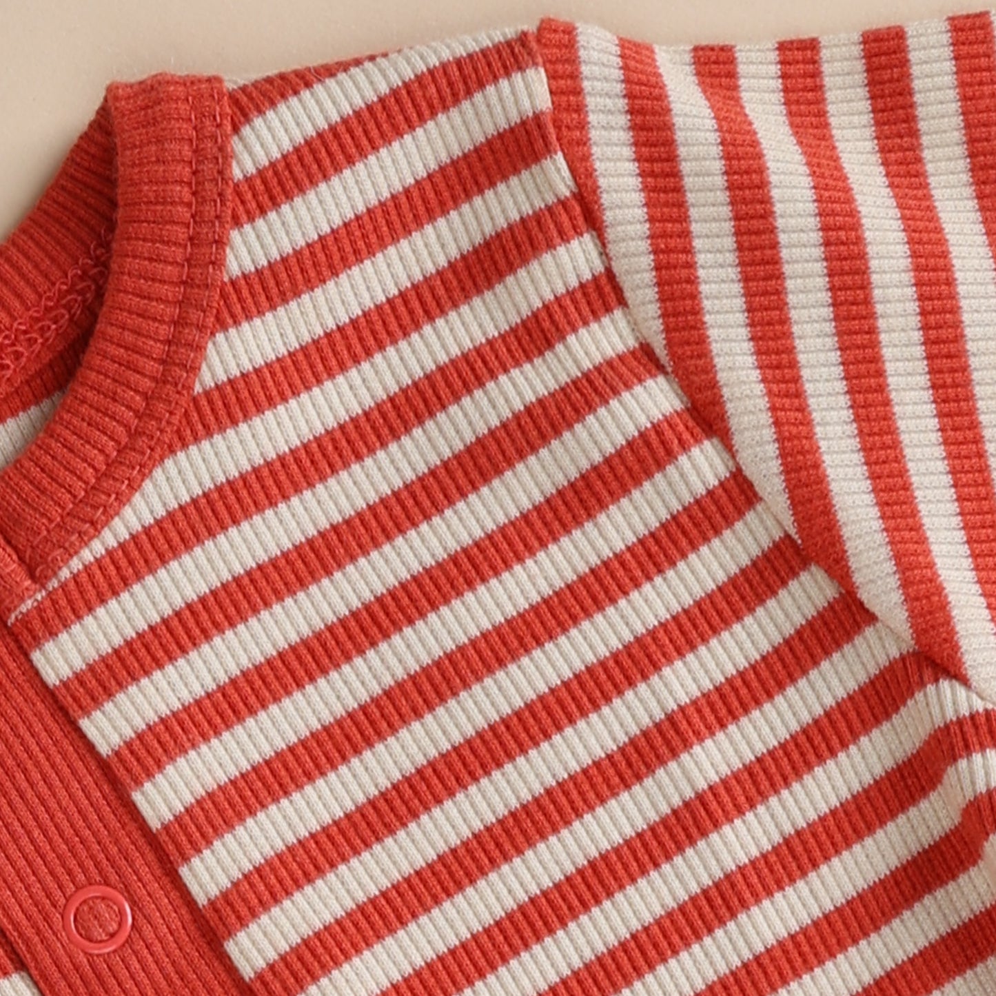 Berry Stripe Organic Long Sleeve Bodysuit for 0-12 months baby