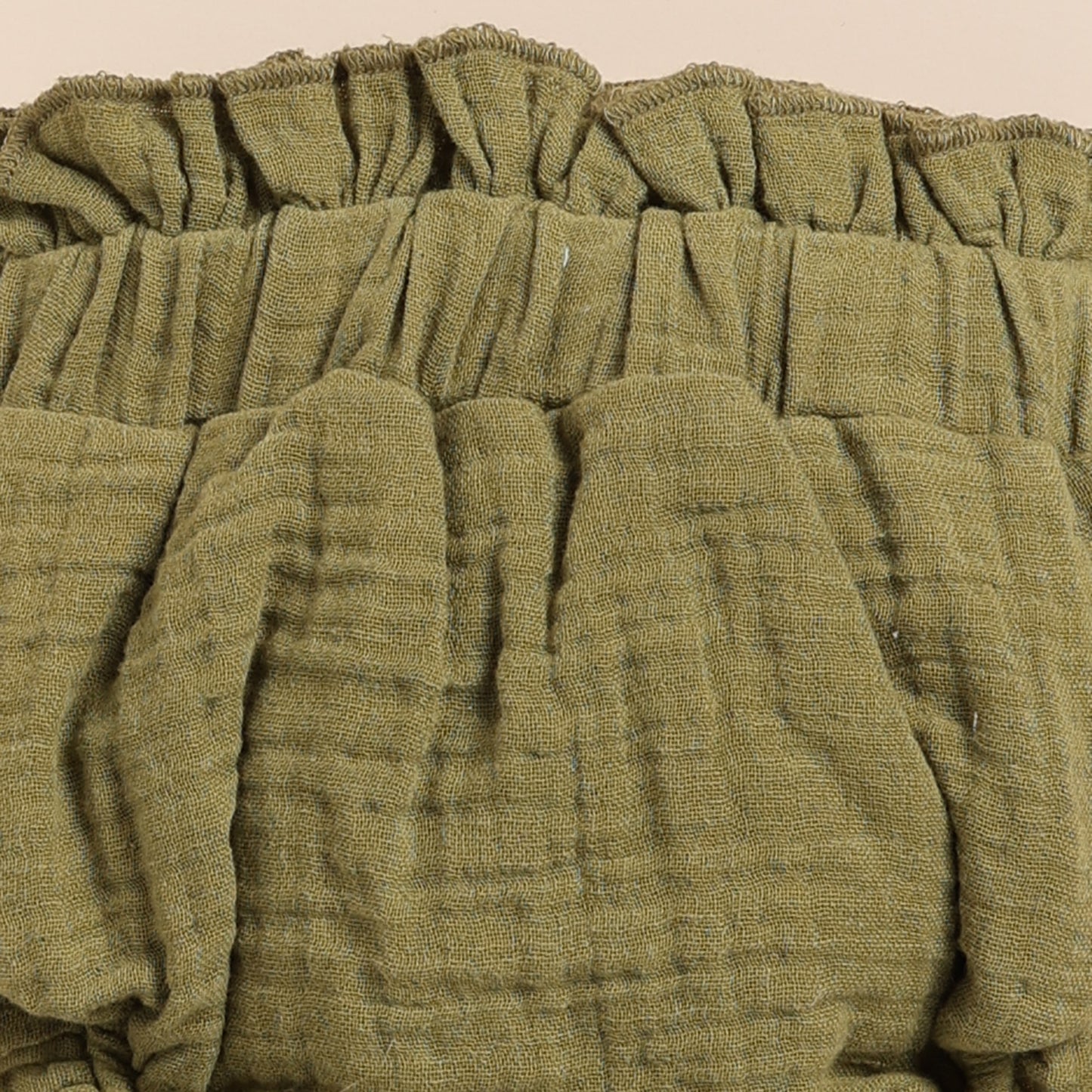 Milk + Olive Organic Muslin Sleeveless Frill Top With Bloomer Set