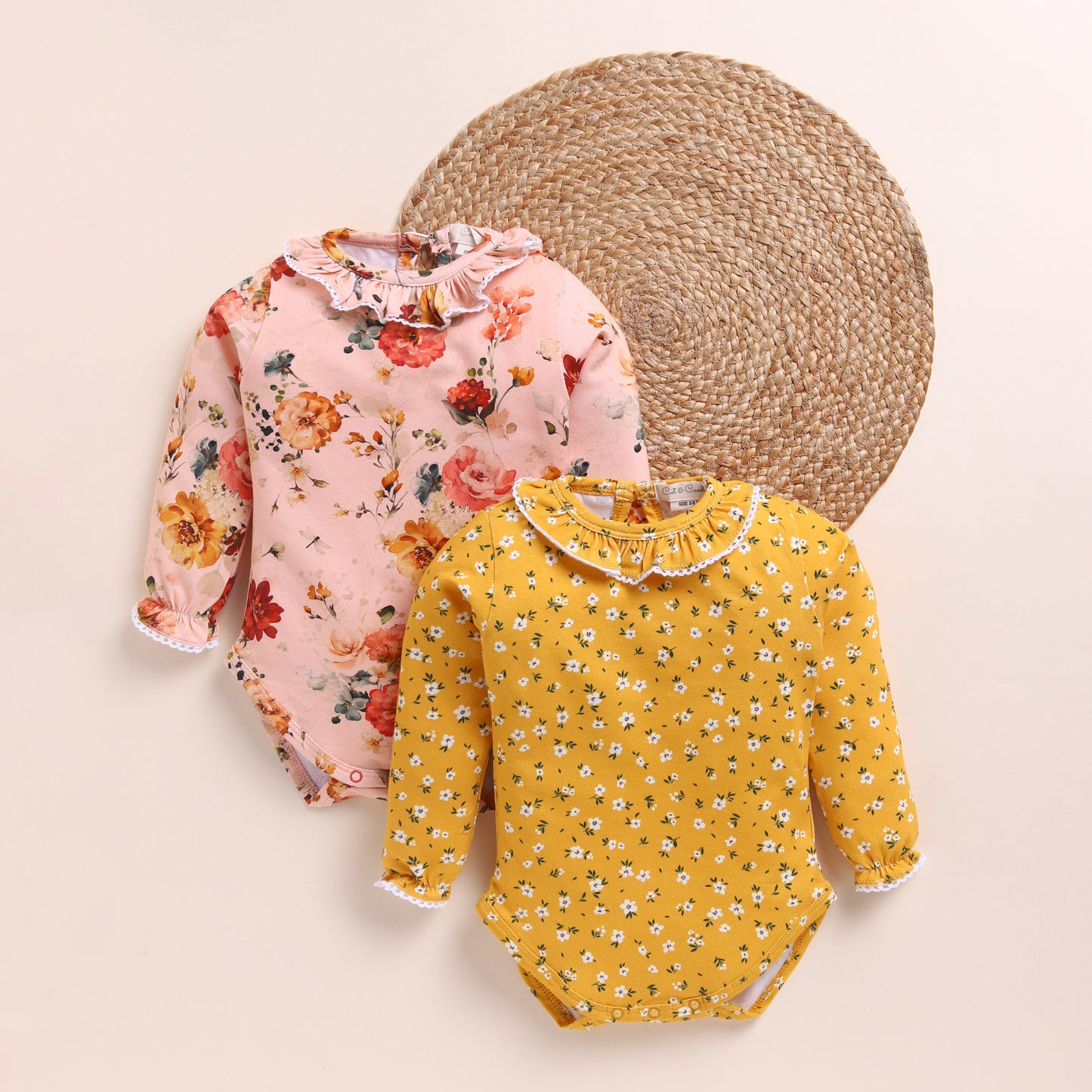 Vintage Floral + Floras Organic Long Sleeve Bodysuits - Pack Of 2