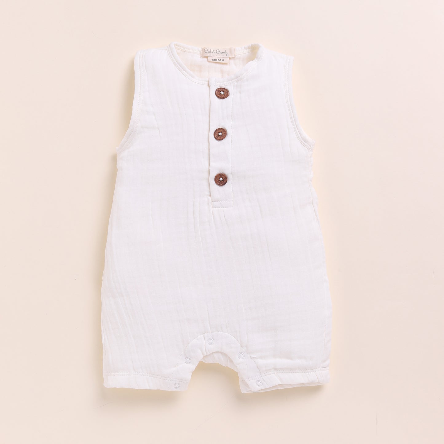 Milk + Olive Organic Muslin Half Romper
