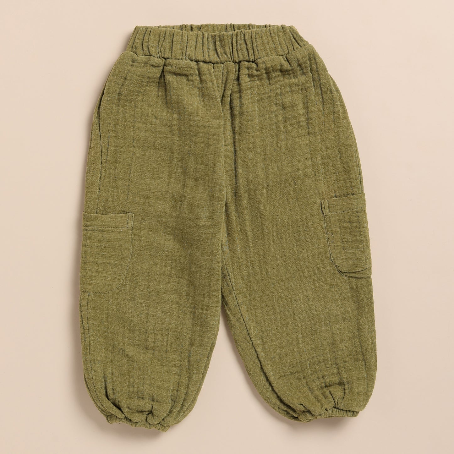 Picante + Olive Organic Muslin Long Sleeve Henley Tshirt With Lounge Pant Set