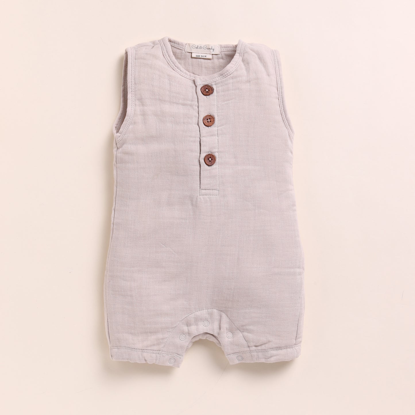 Oatmeal + Picante Organic Muslin Half Romper