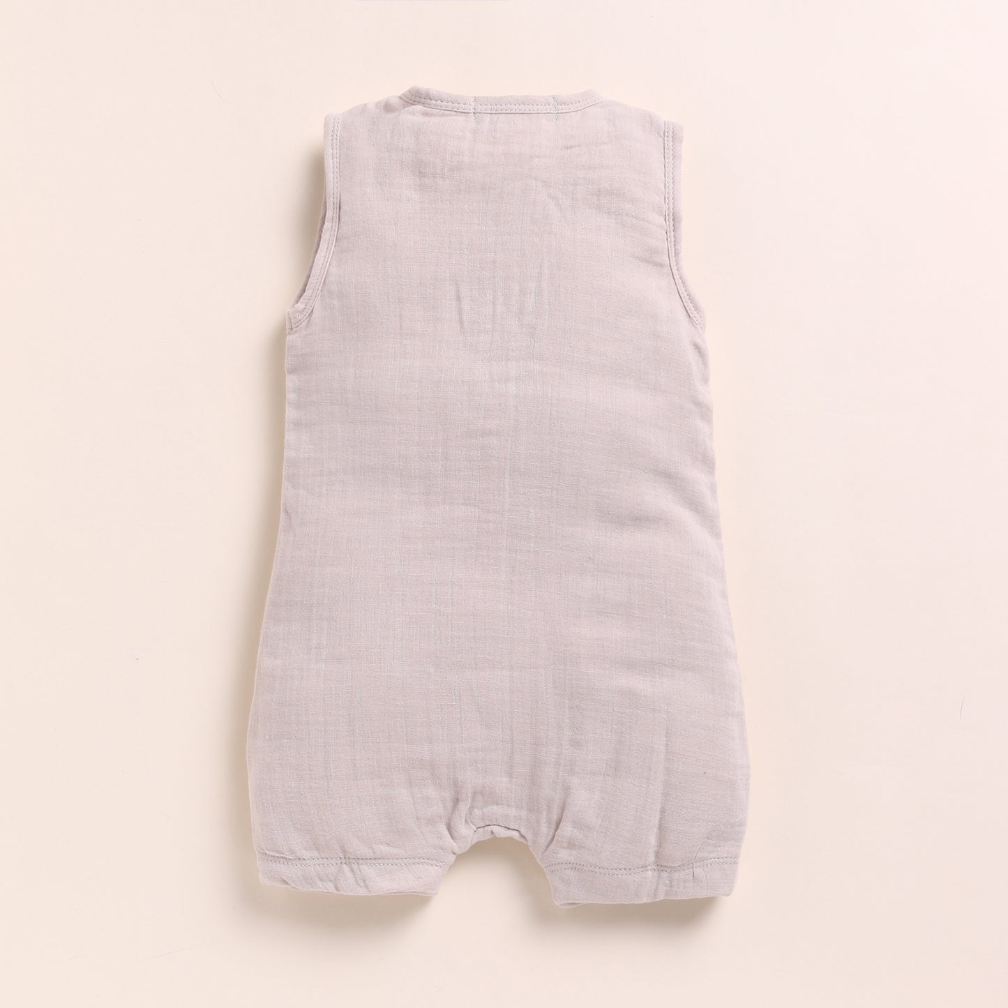 Oatmeal + Olive Organic Muslin Half Romper