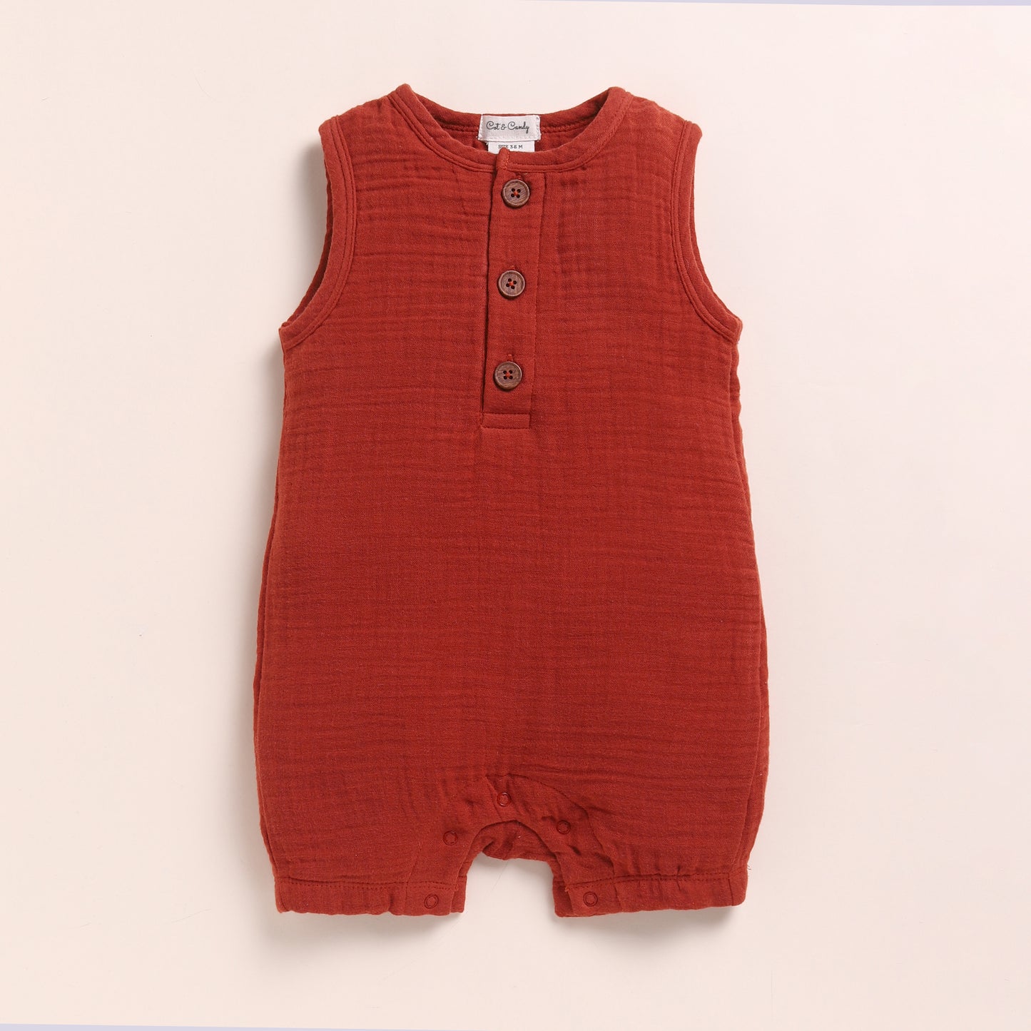 Latte + Picante Organic Muslin Half Romper