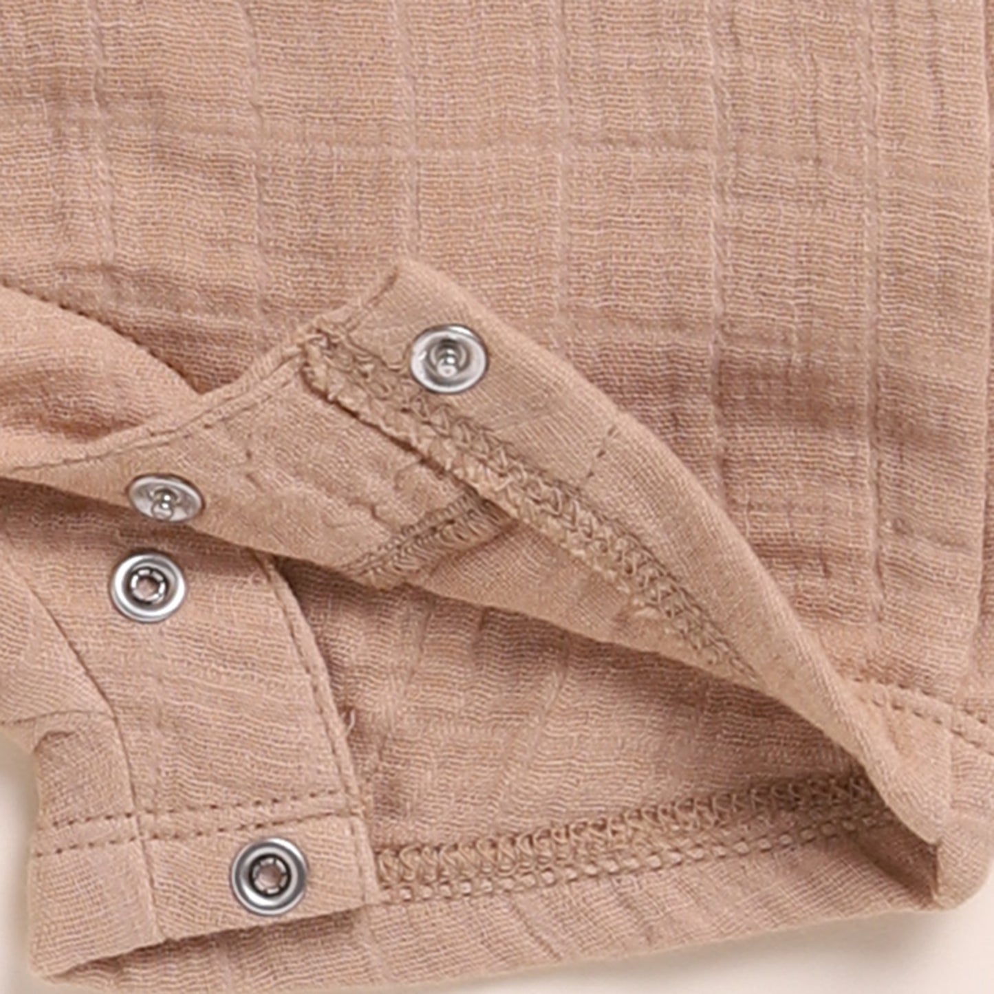 Latte + Olive Organic Muslin Half Romper
