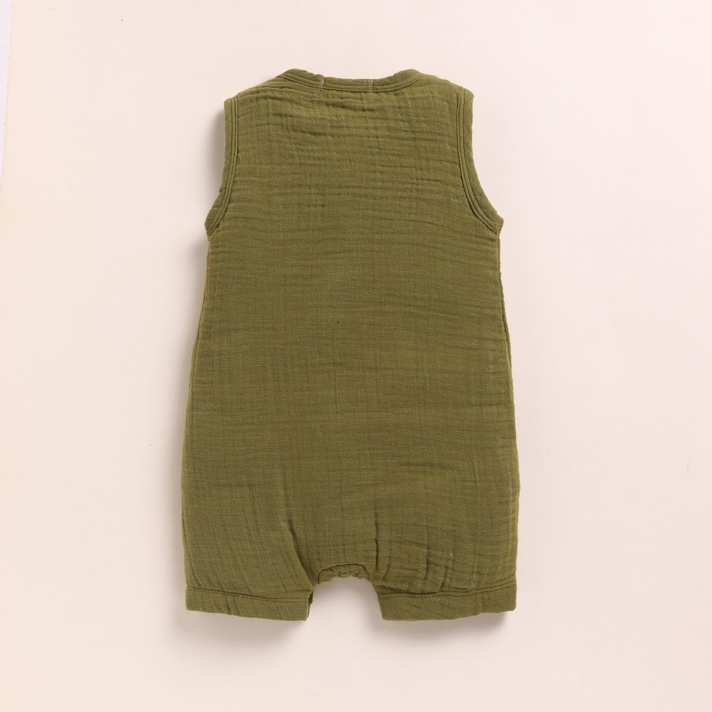Olive Organic Muslin Half Romper