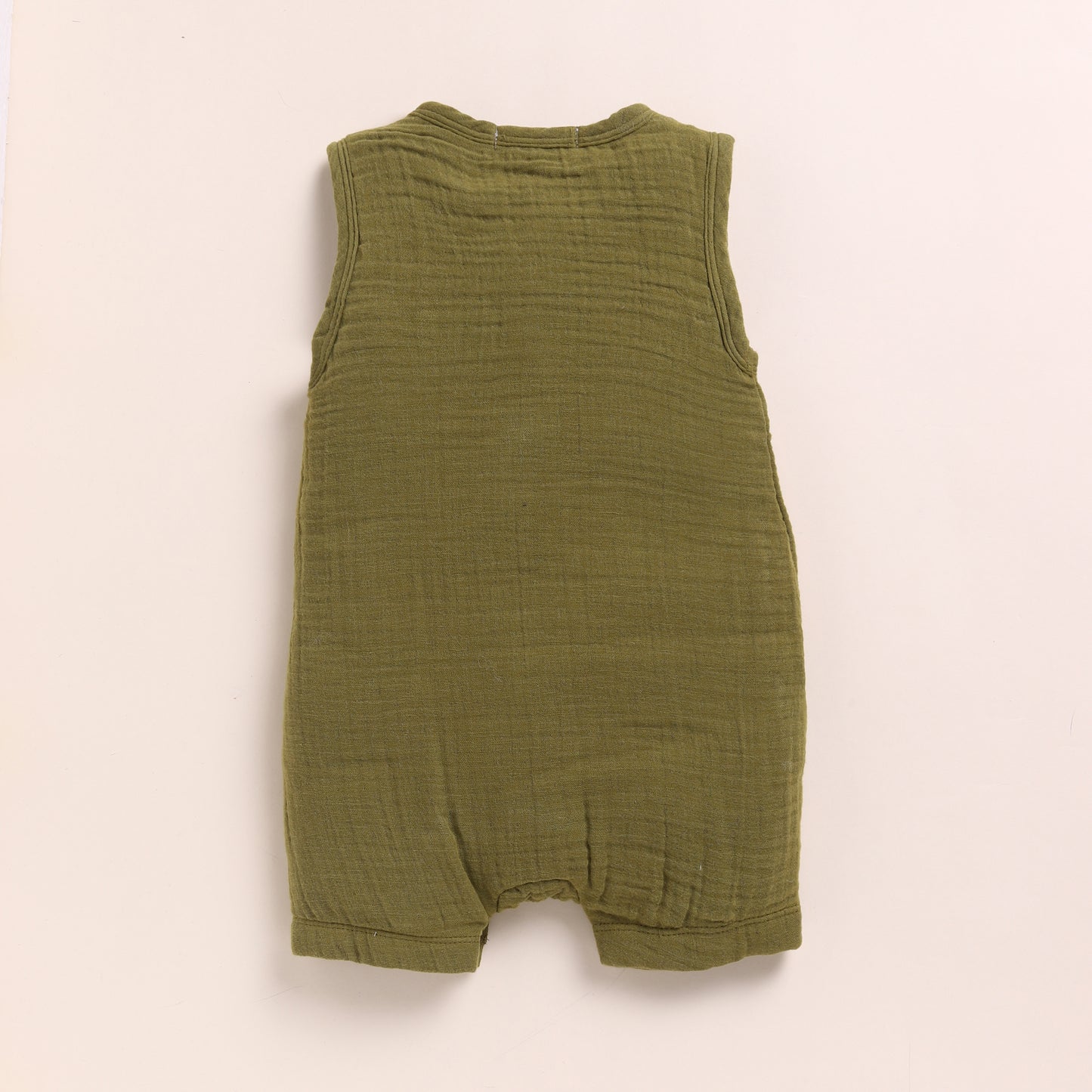 Milk + Olive Organic Muslin Half Romper