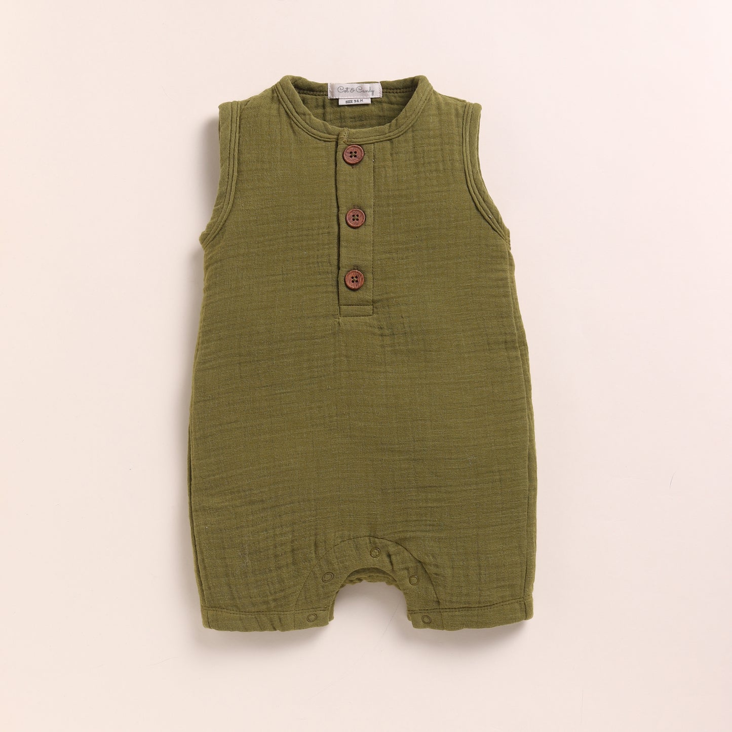 Milk + Olive Organic Muslin Half Romper