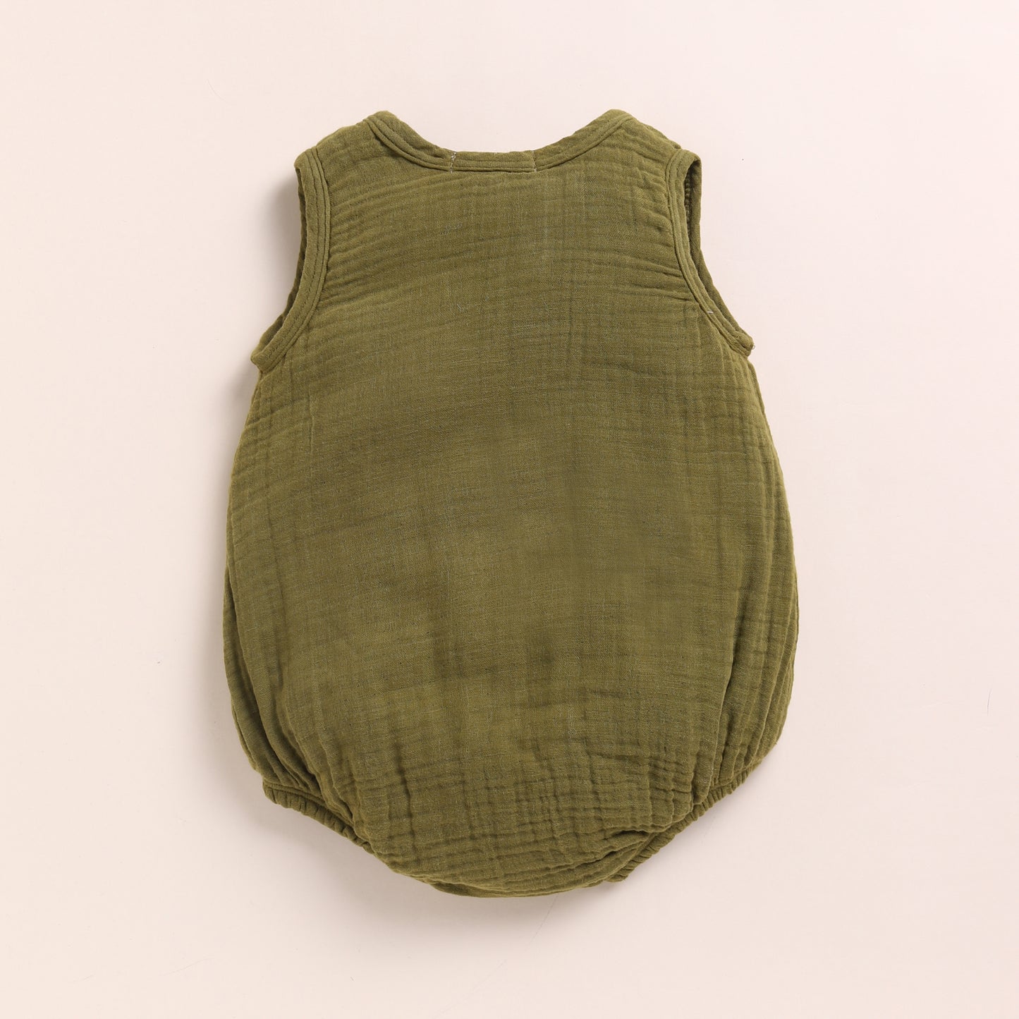 Latte + Olive Organic Muslin Bubble Romper