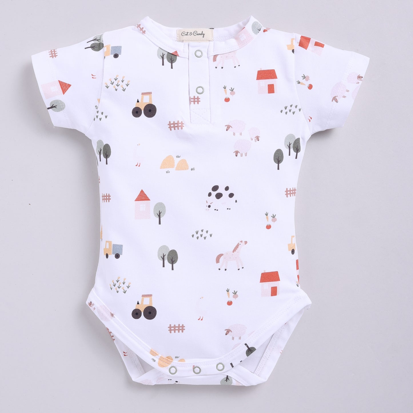 Farm Animals Organic Short Sleeve Bodysuit