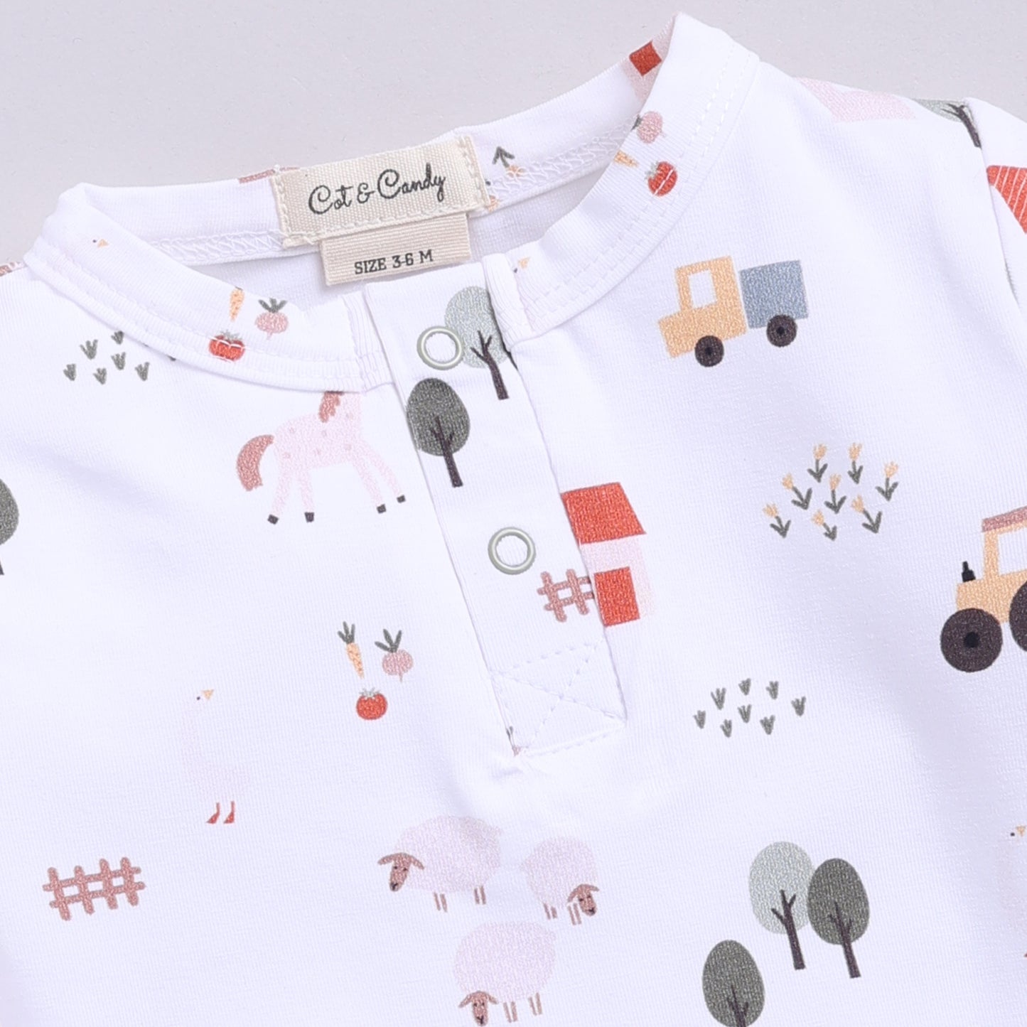 Farm Animals Organic Long Sleeve Bodysuit