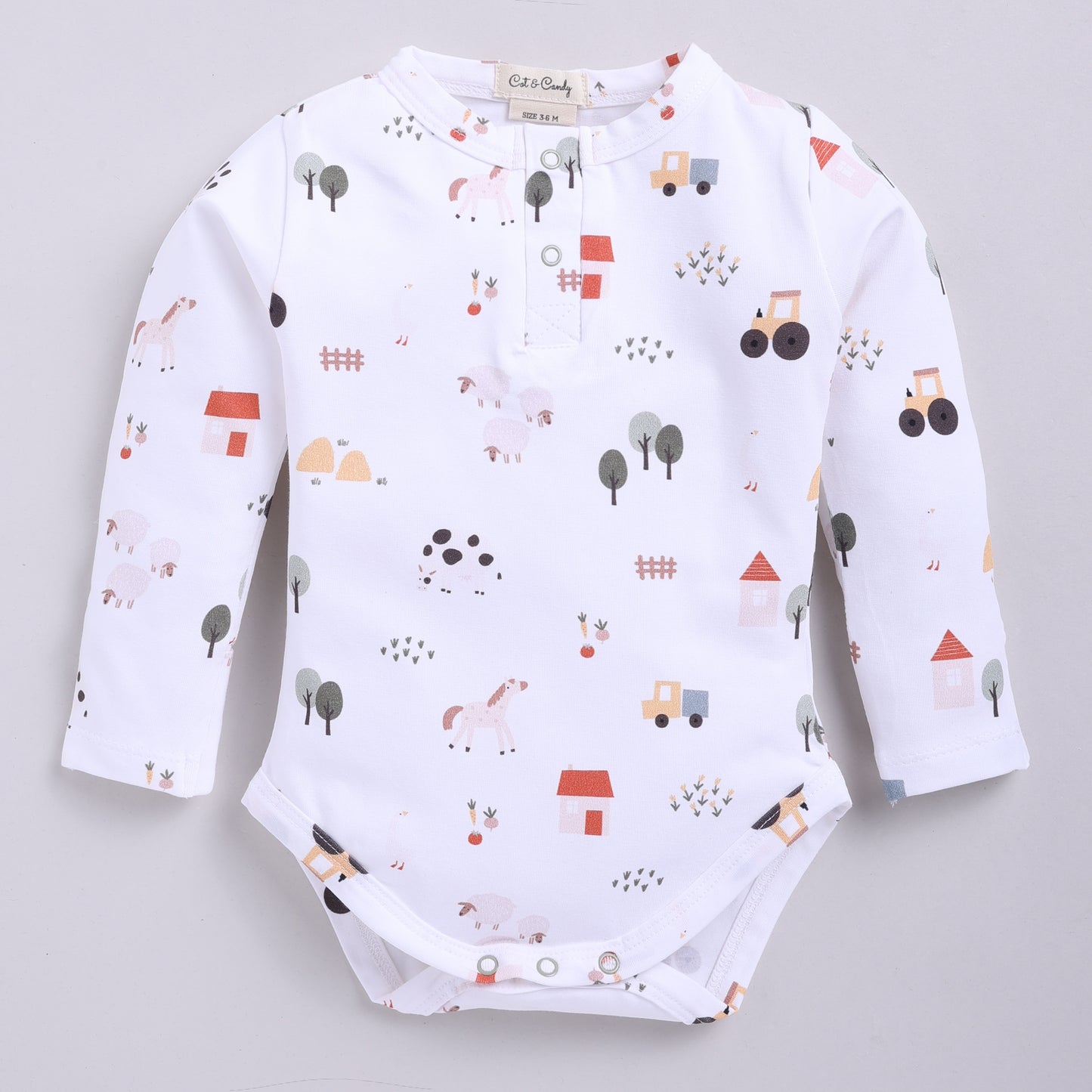 Farm Animals Organic Long Sleeve Bodysuit