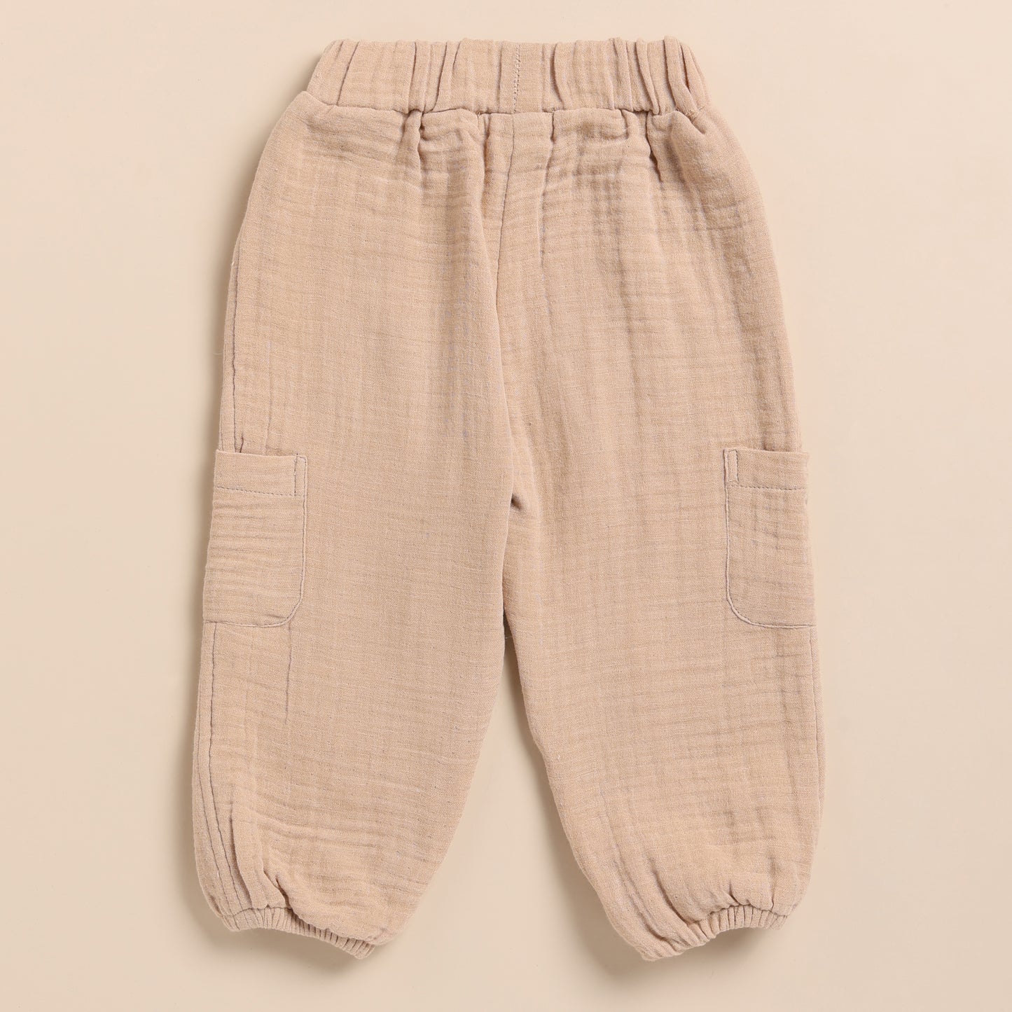 Oatmeal + Latte Organic Muslin Long Sleeve Henley Tshirt With Lounge Pant Set