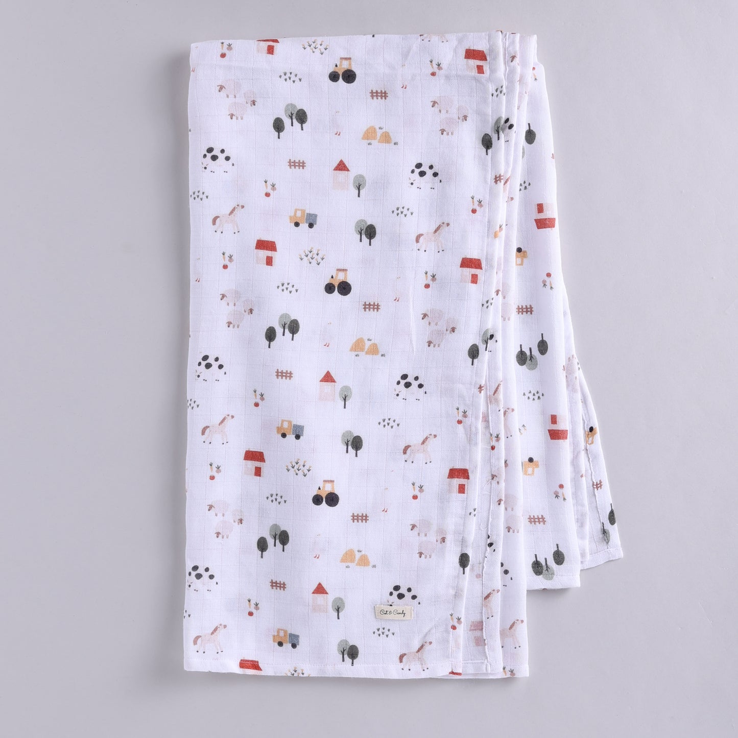 Farm Animal Collection Organic Muslin Swaddle Wrap