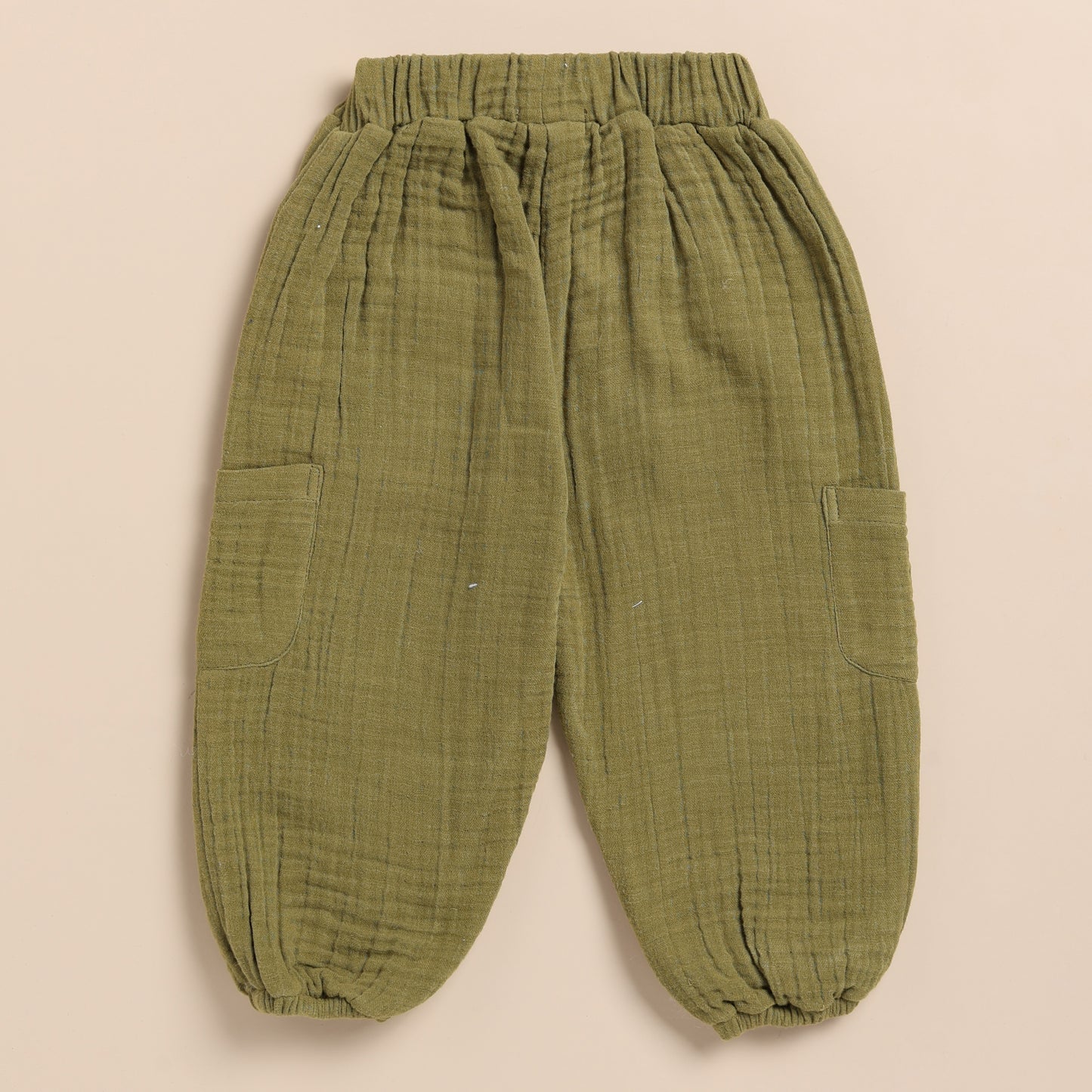 Picante + Olive Organic Muslin Long Sleeve Henley Tshirt With Lounge Pant Set