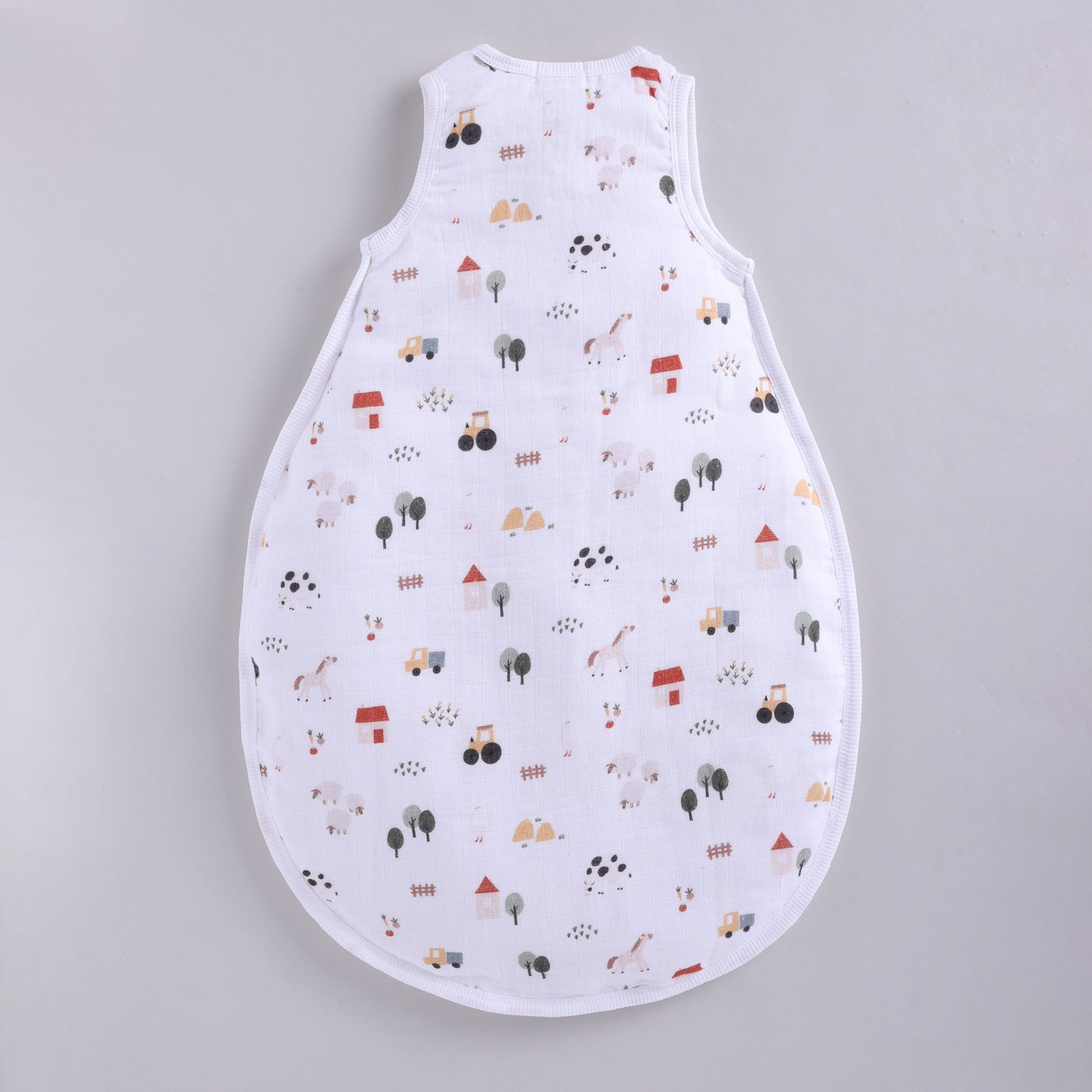 Farm Animals Organic Baby Muslin Sleeping Bag