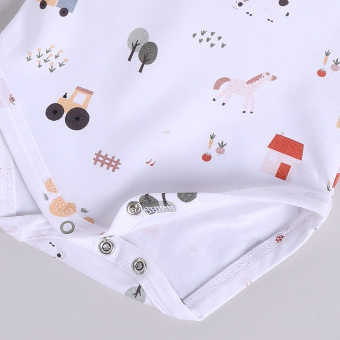 Farm Animals Organic Short Sleeve Bodysuit