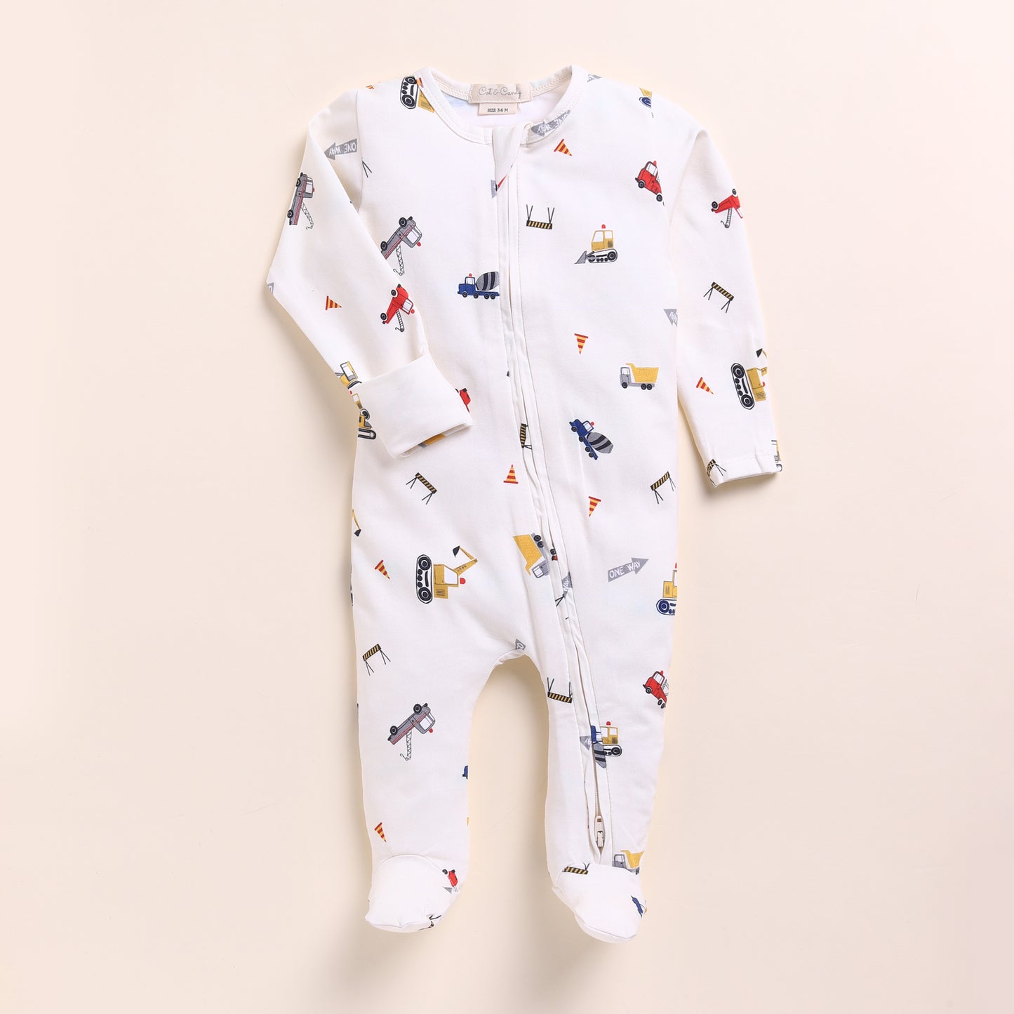 Construction + Constellation Bear Organic Printed Zipsuits Pack Of 2