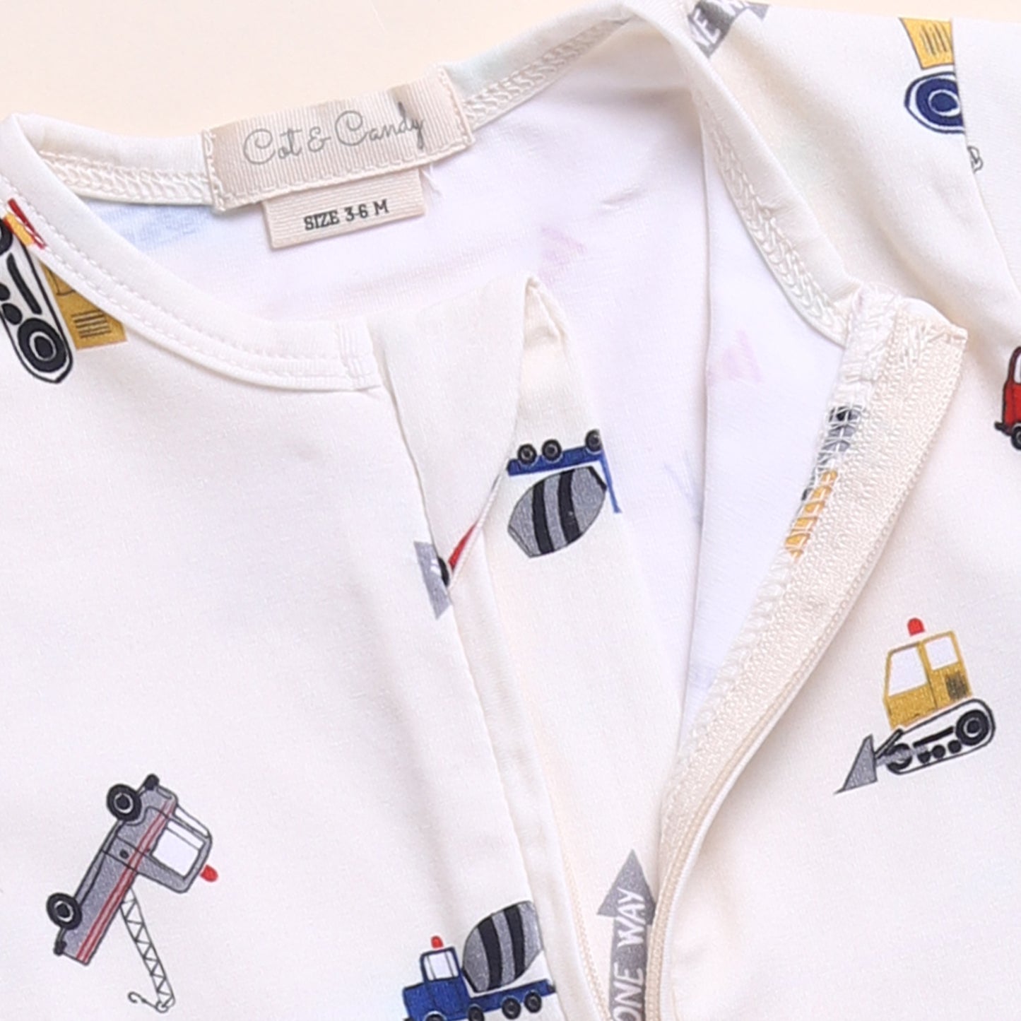 Construction + Constellation Bear Organic Printed Zipsuits Pack Of 2