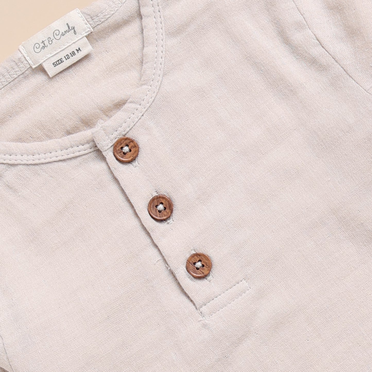 Organic Muslin Long Sleeve Henley T-Shirt