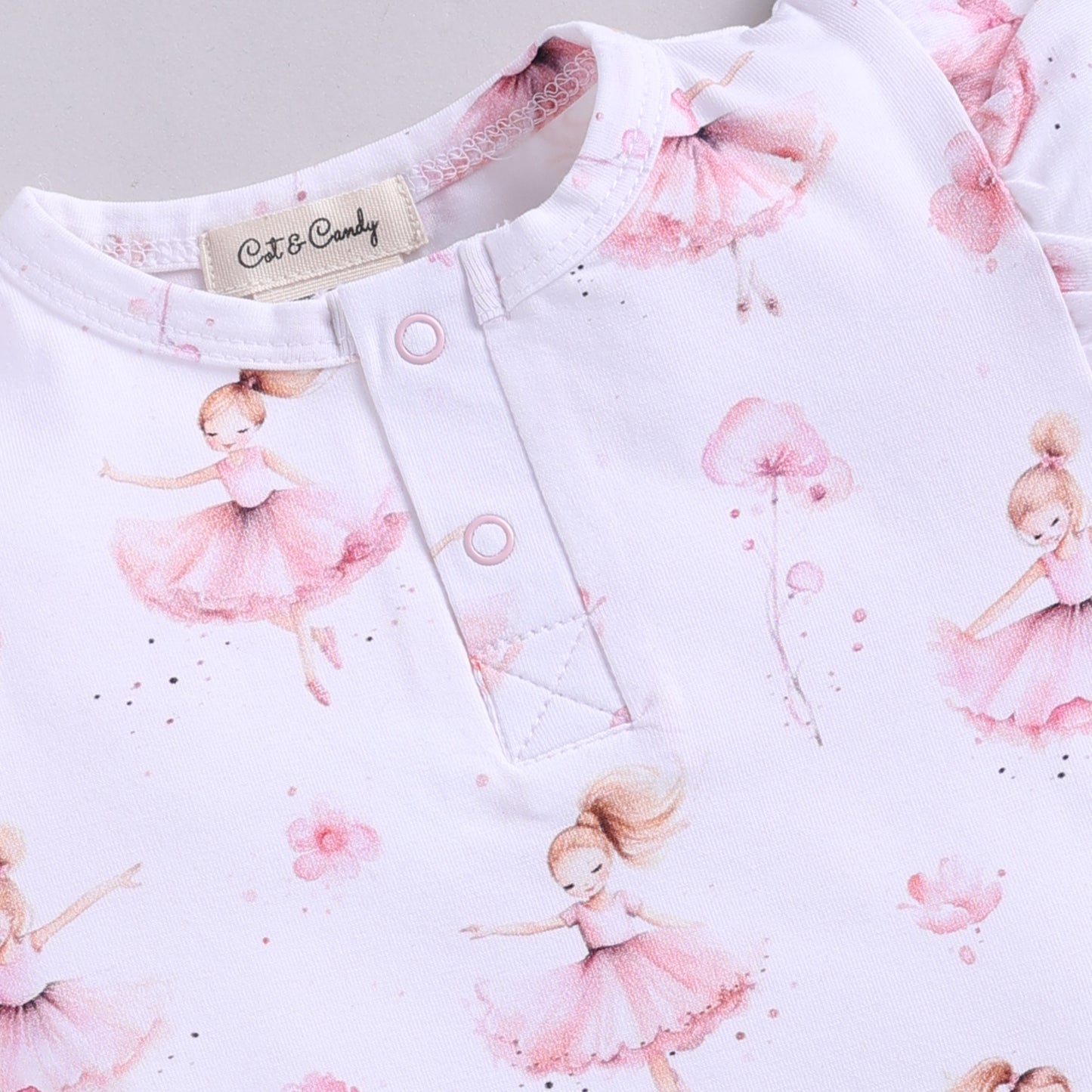 Ballerina Organic Short Sleeve Frill Bodysuit