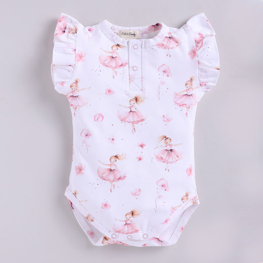 Ballerina Organic Short Sleeve Frill Bodysuit