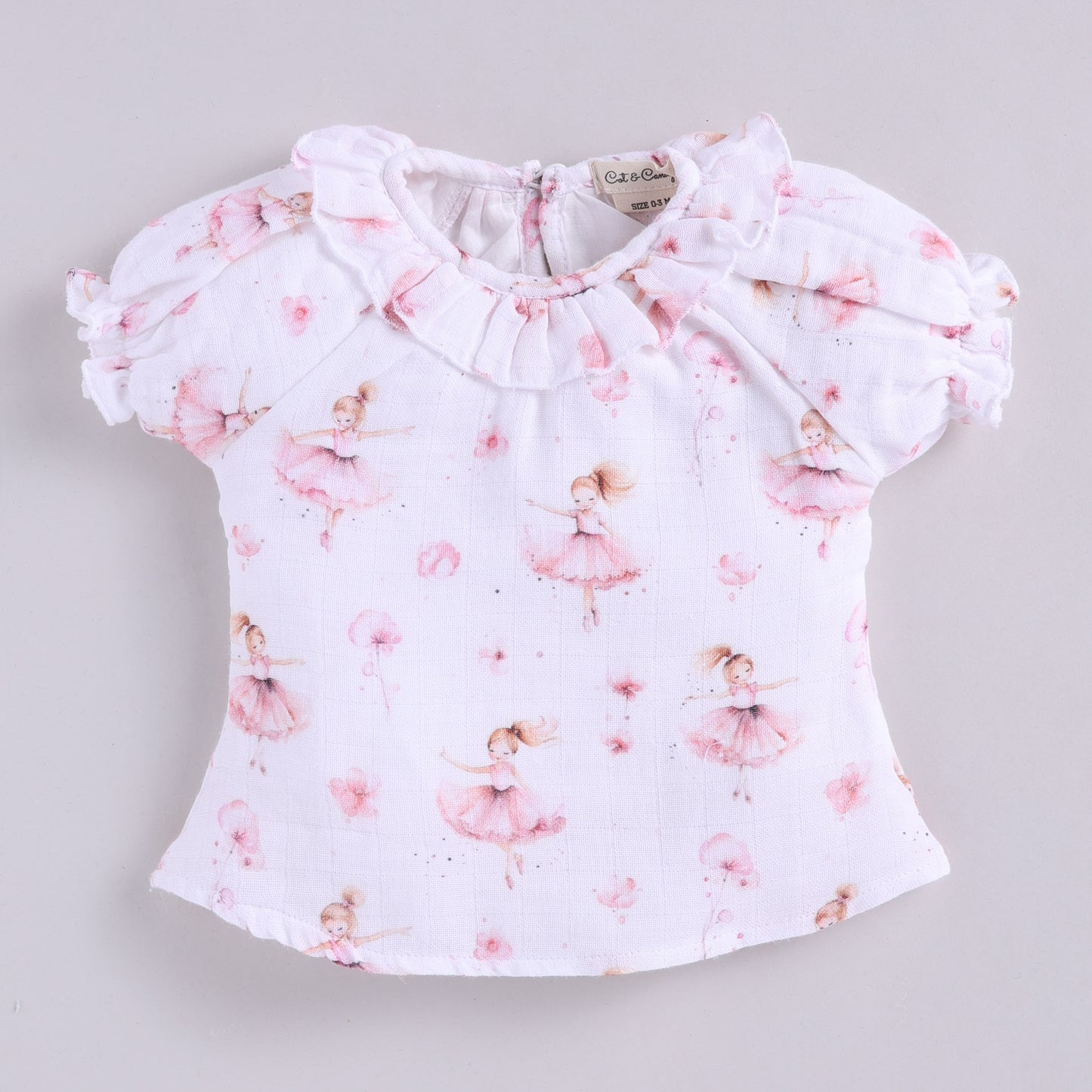 Bellerina Print Organic Muslin Frill Top With Bloomers
