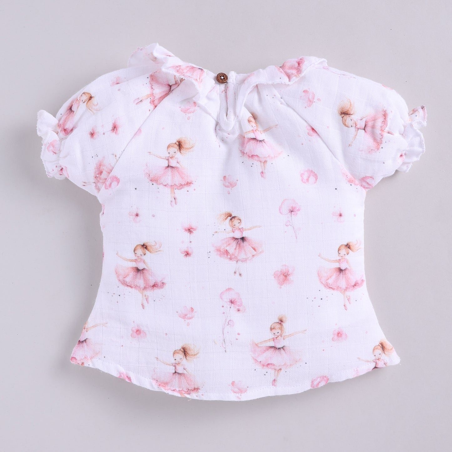 Bellerina Print Organic Muslin Frill Top With Bloomers
