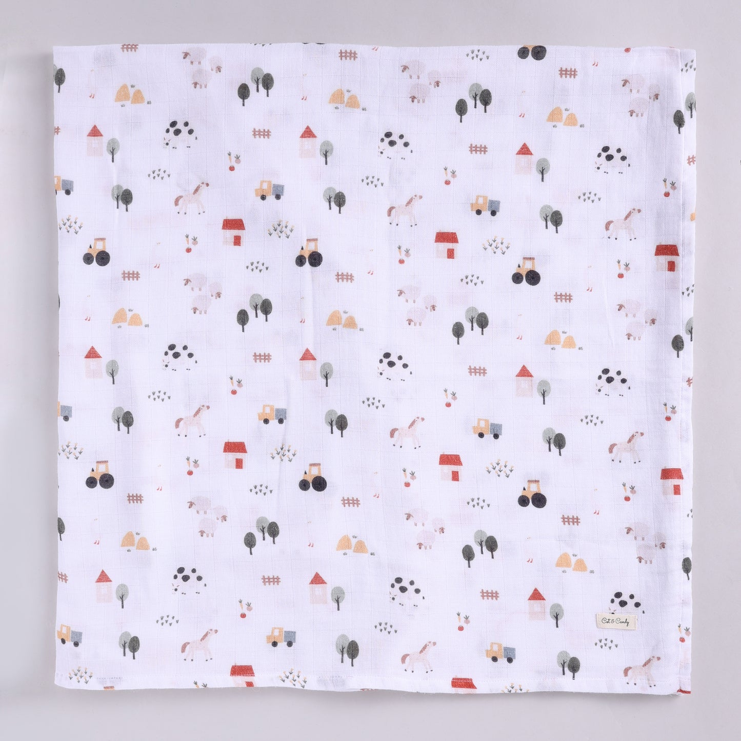 Farm Animal Collection Organic Muslin Swaddle Wrap