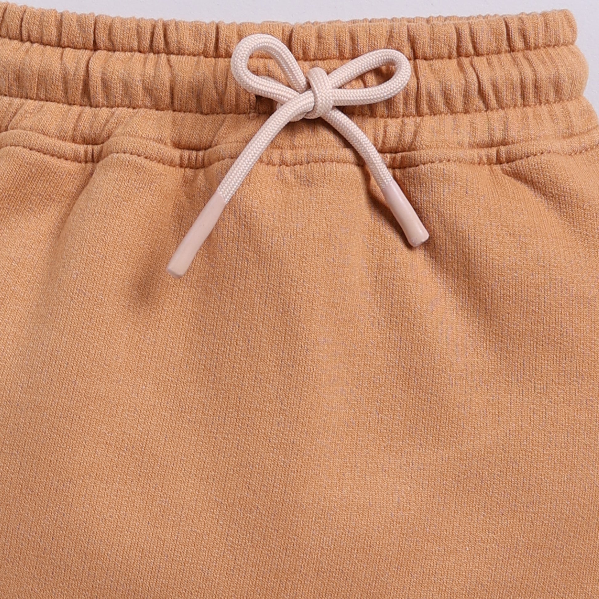 Find biscuit color organic fleece relaxed jogger for your 18-24 months baby - CotandCandyBaby