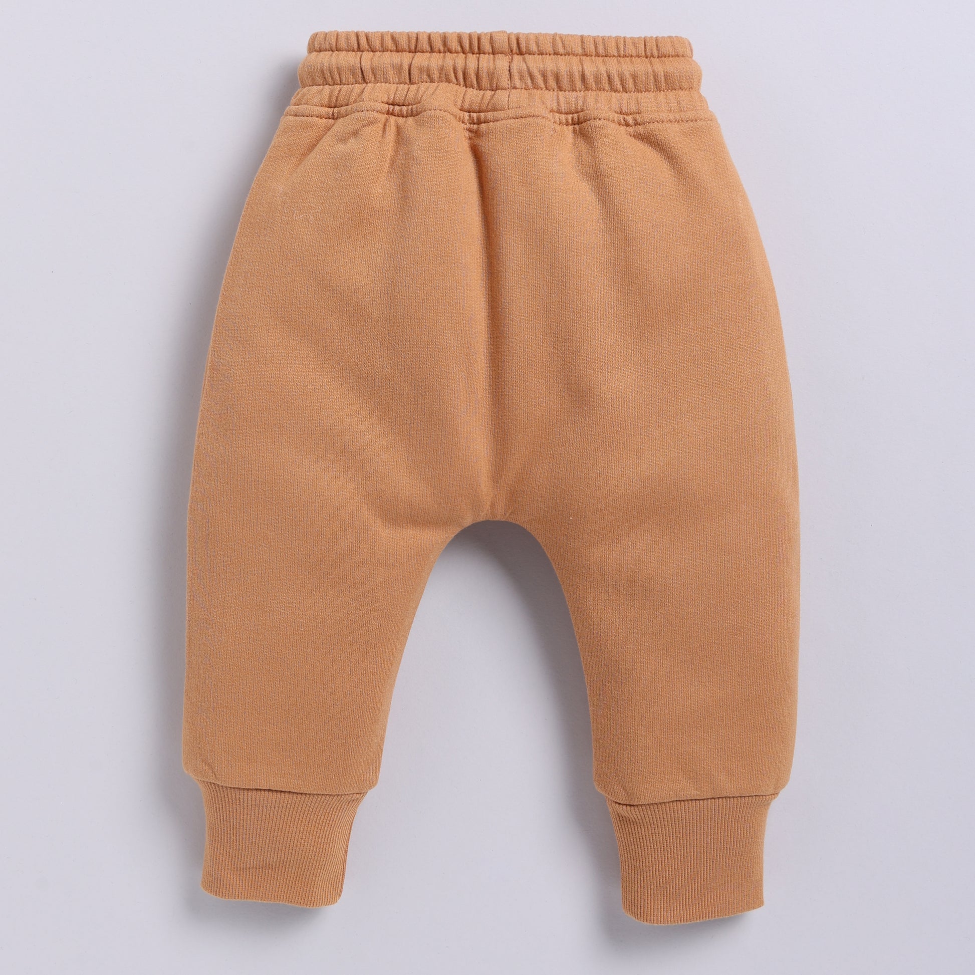 Order biscuit color organic fleece relaxed jogger for your 2-3 years baby - CotandCandyBaby