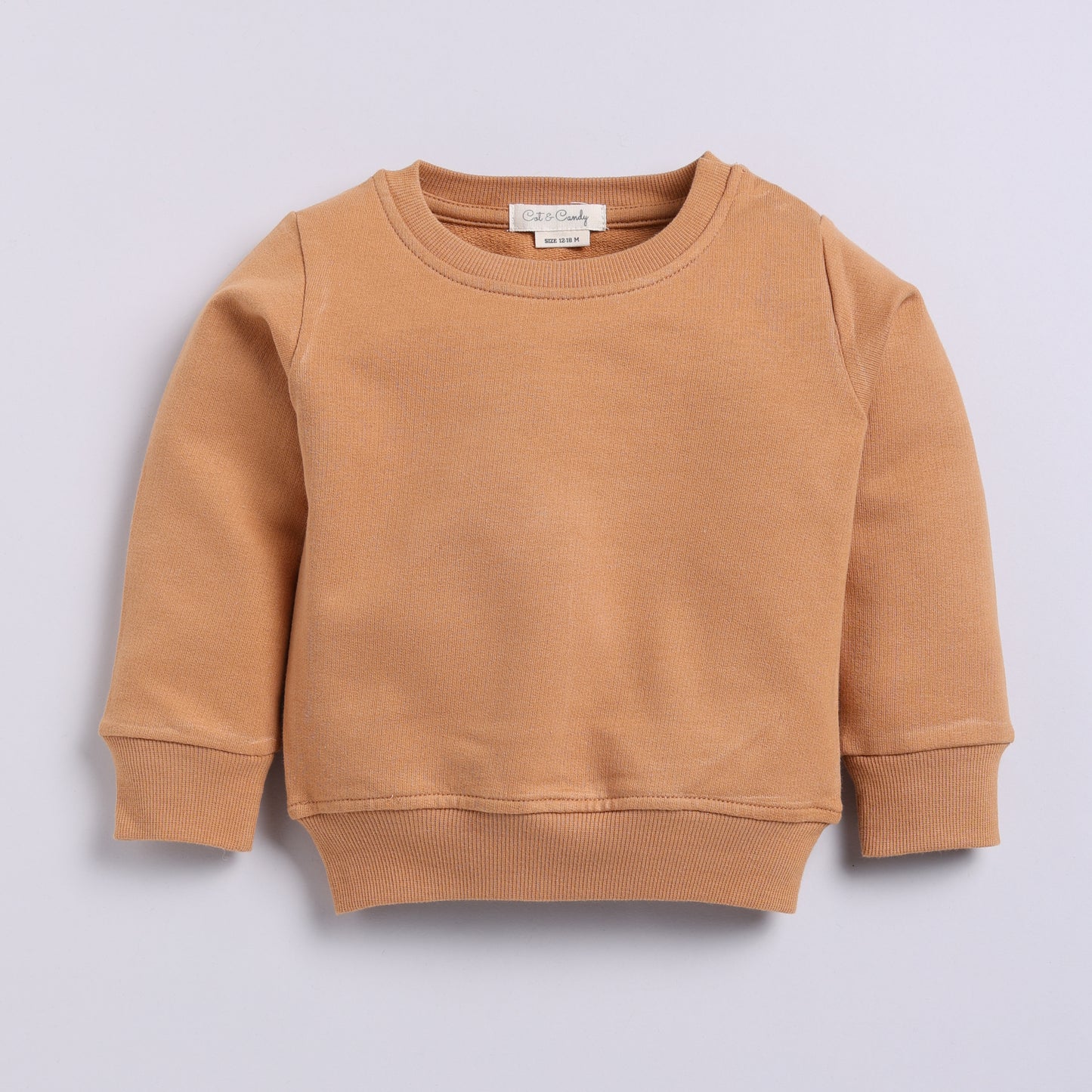 Find biscuit color organic fleece Sweatshirt & jogger set for your 18-24 months baby - CotandCandyBaby