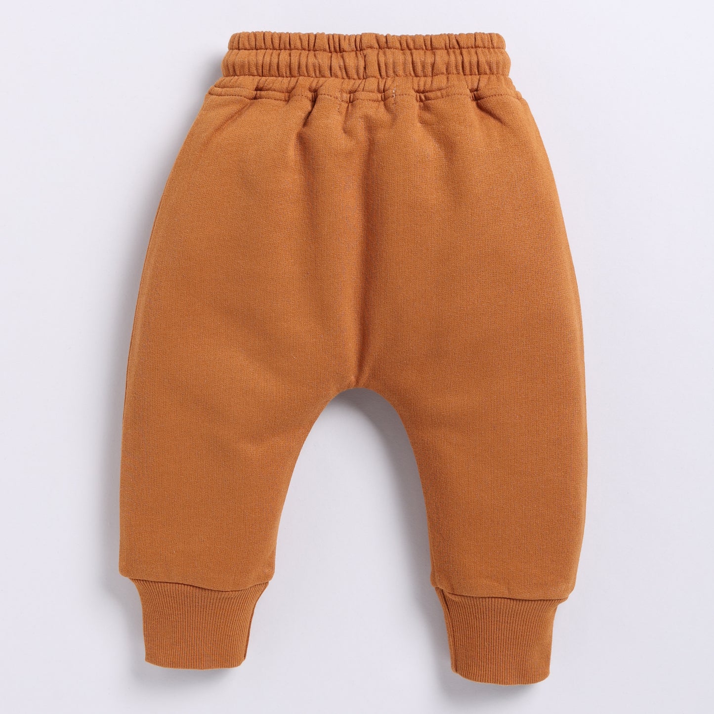 Order pumpkin spice color organic fleece relaxed jogger for your 2-3 years baby - CotandCandyBaby