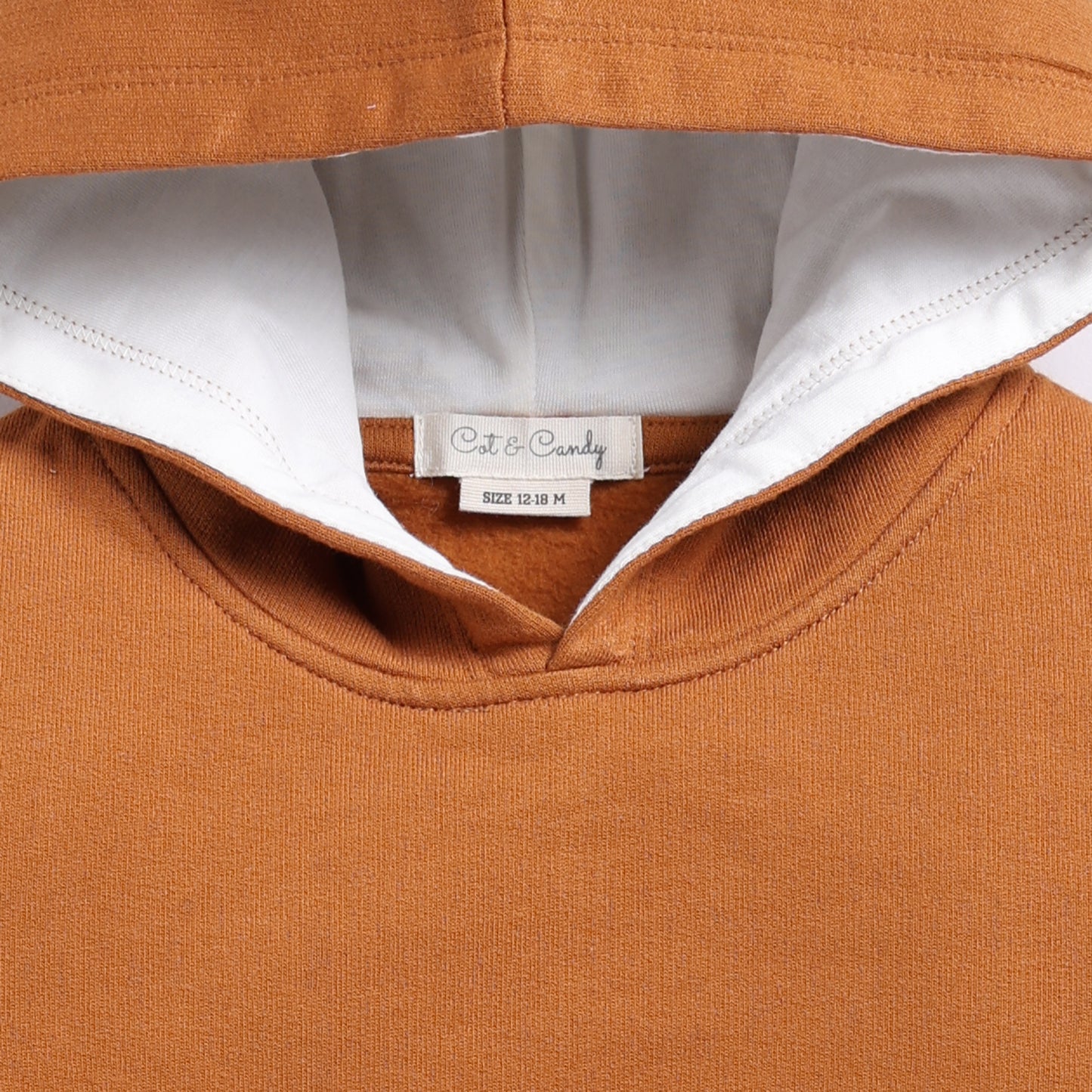 Order pumpkin spice color organic fleece oversized hoodie for your 2-3 years baby - CotandCandyBaby