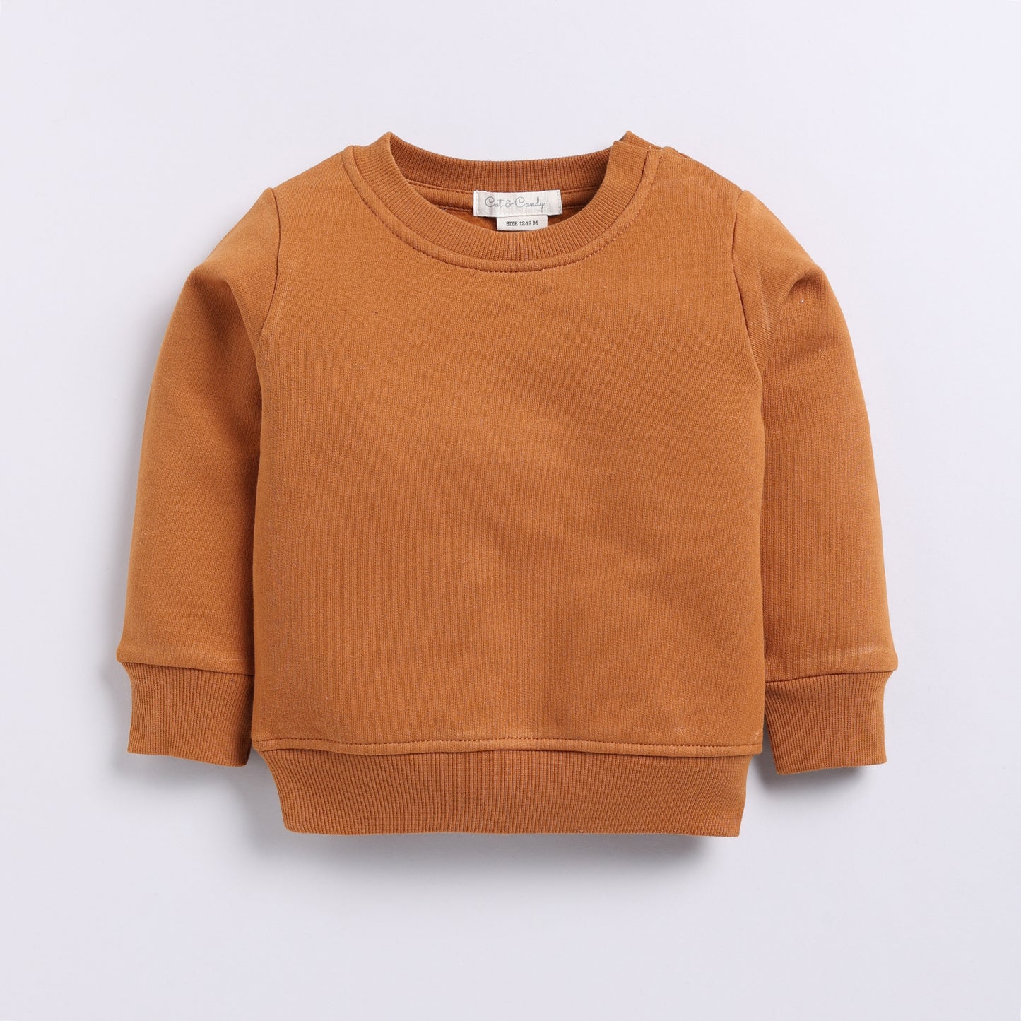 Order pumpkin spice color organic fleece Sweatshirt & jogger set for your 2-3 years baby - CotandCandyBaby