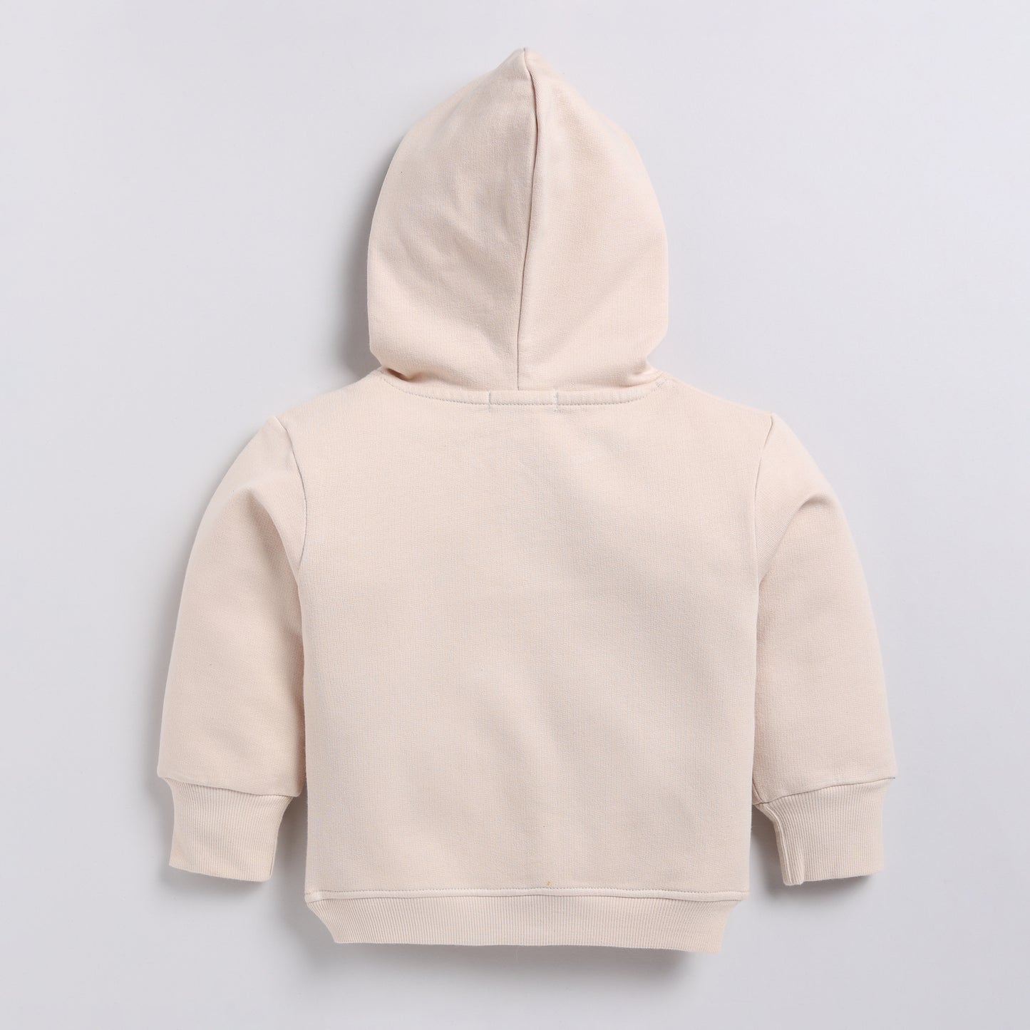 Find almond peach color organic fleece oversized hoodie for your 18-24 months baby - CotandCandyBaby