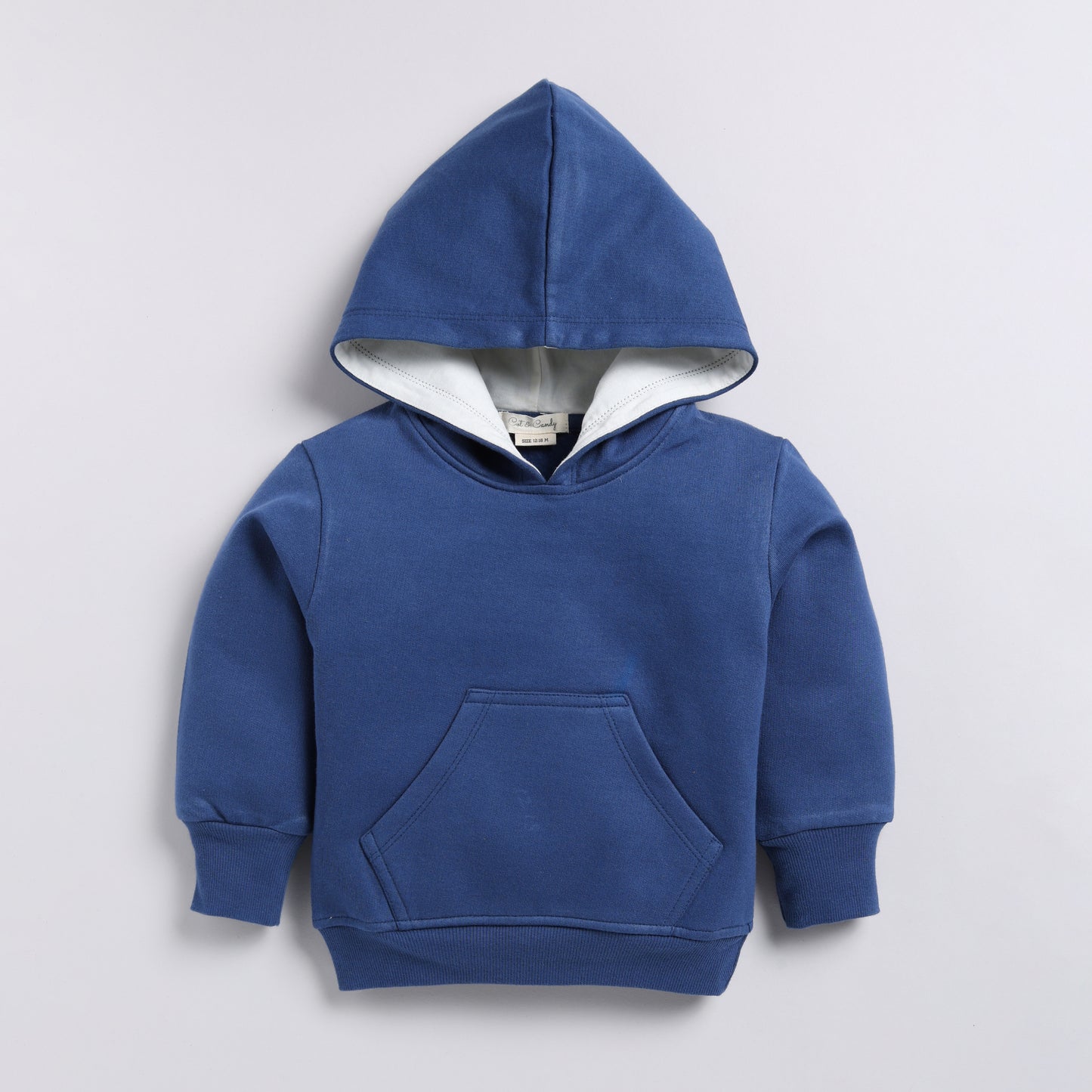 Buy dark blue color organic fleece hoodie & jogger set online for your 3-4 years baby - CotandCandyBaby